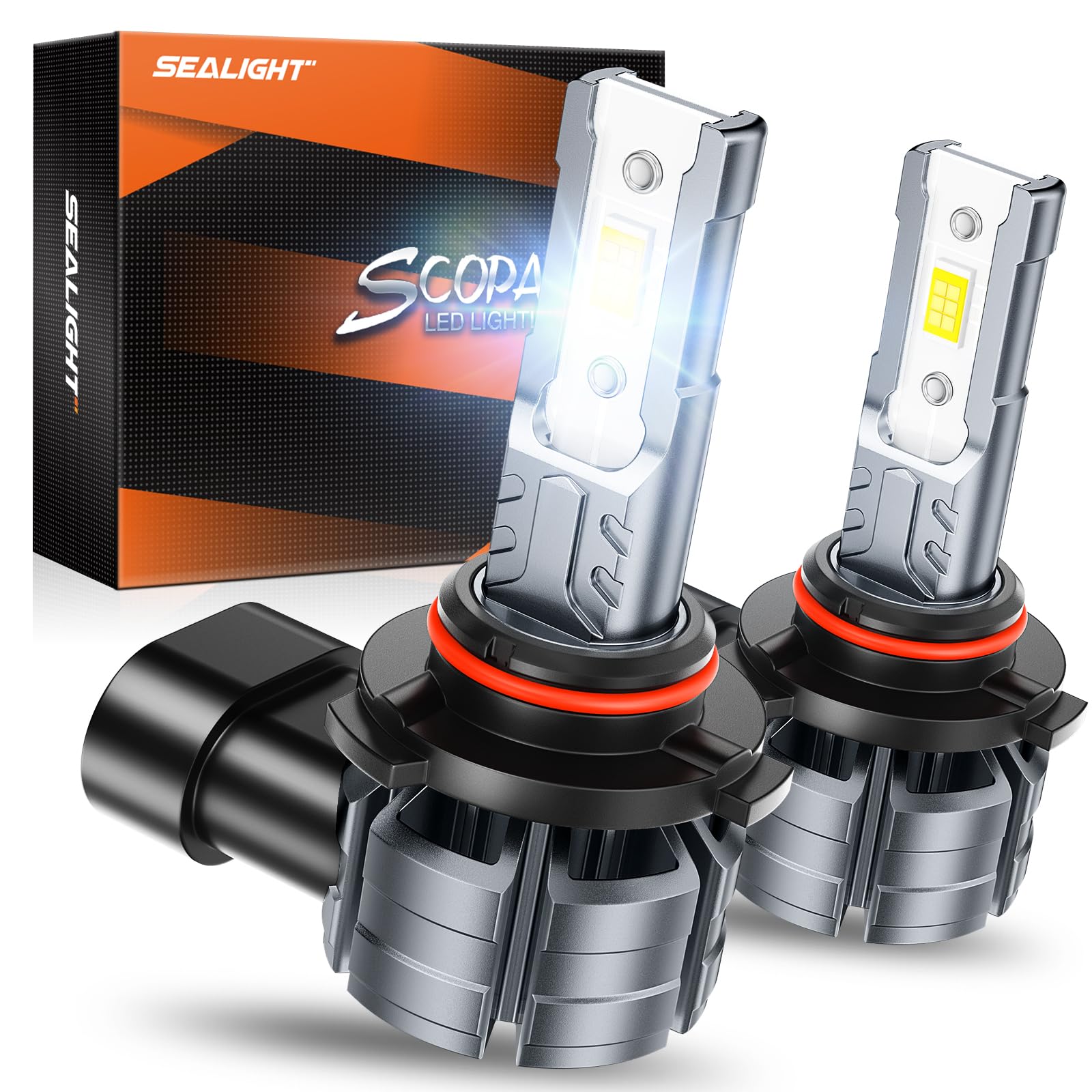 SEALIGHT 9006 HB4 Fog Light Bulbs, 12000LM Cool White, Mini Size, 6500K