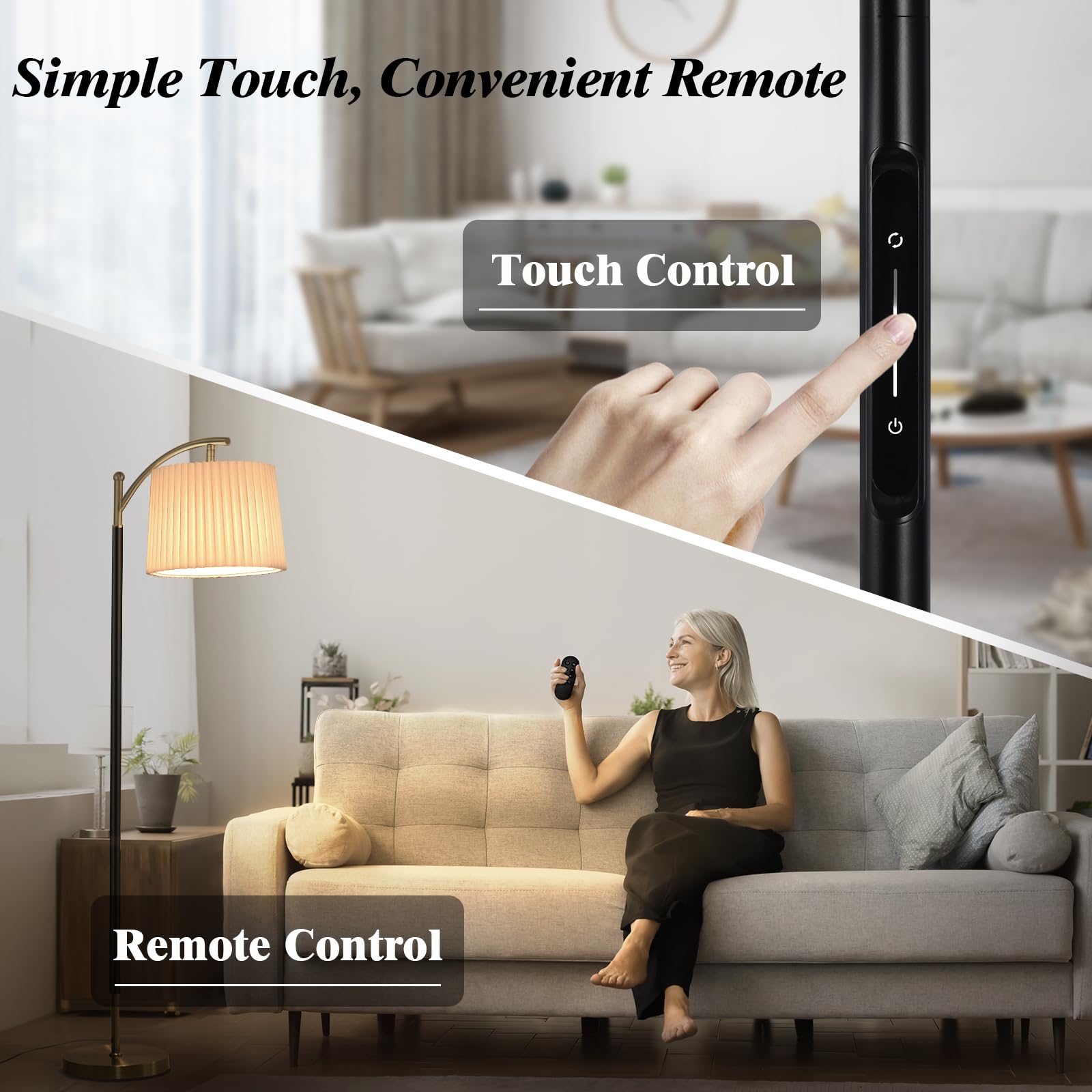 Etto Floor Lamp, Led Floor Lamp With App & Remote & Touch Control, Stepless Color Temperatures And Brightness, Tall Standing Lam