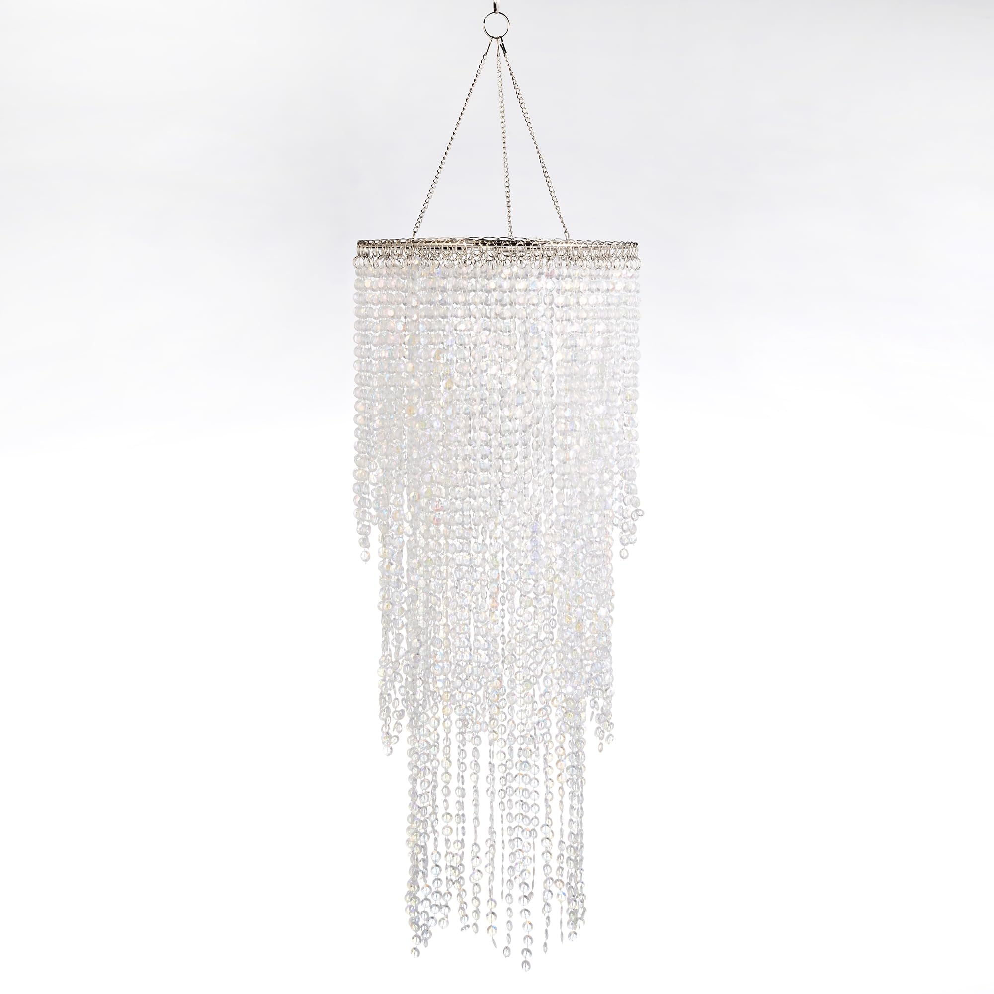 FlavorThings Beaded Chandelier Avalon 26.5in Tall Acrylic Wave for Event Decor