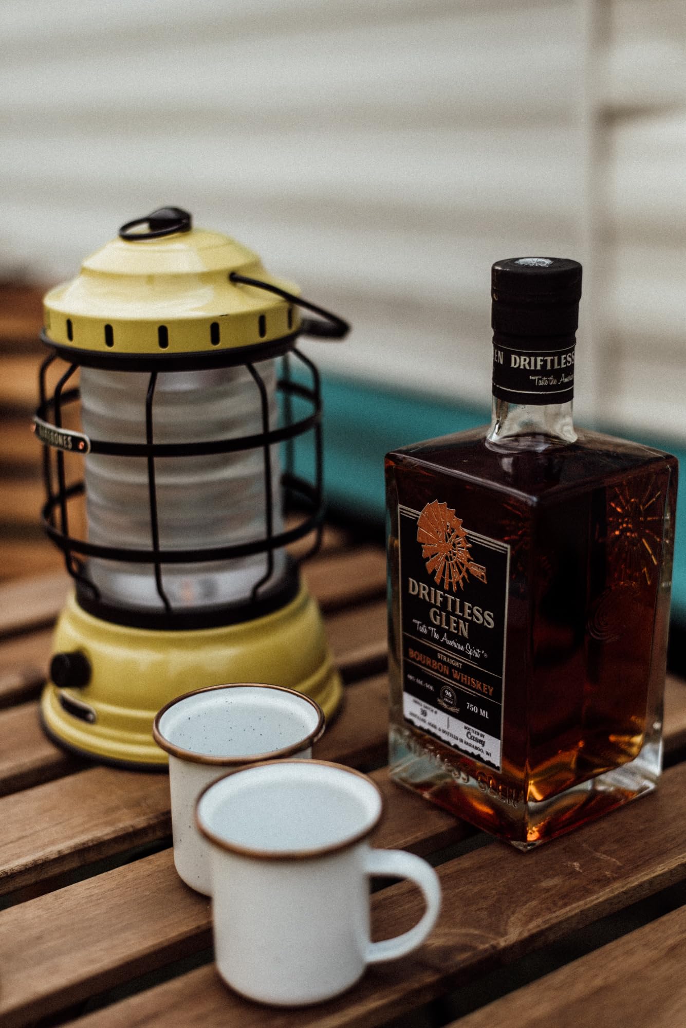 Barebones Forest Lantern - Vintage Rechargeable LED Light, Dusty Yellow, Adjustable Brightness, Model BARE160, Ideal for Camping & Emergencies