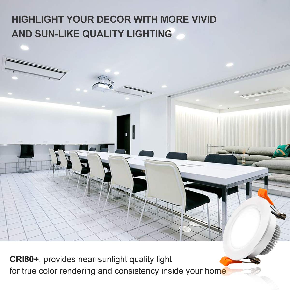 Ygs-Tech 2 Inch Led Recessed Lighting, Dimmable Downlight 3W(35W Halogen Equivalent), Cri80, 5000K Daylight White Led Ceiling Light With Led Driver(10 Pack)