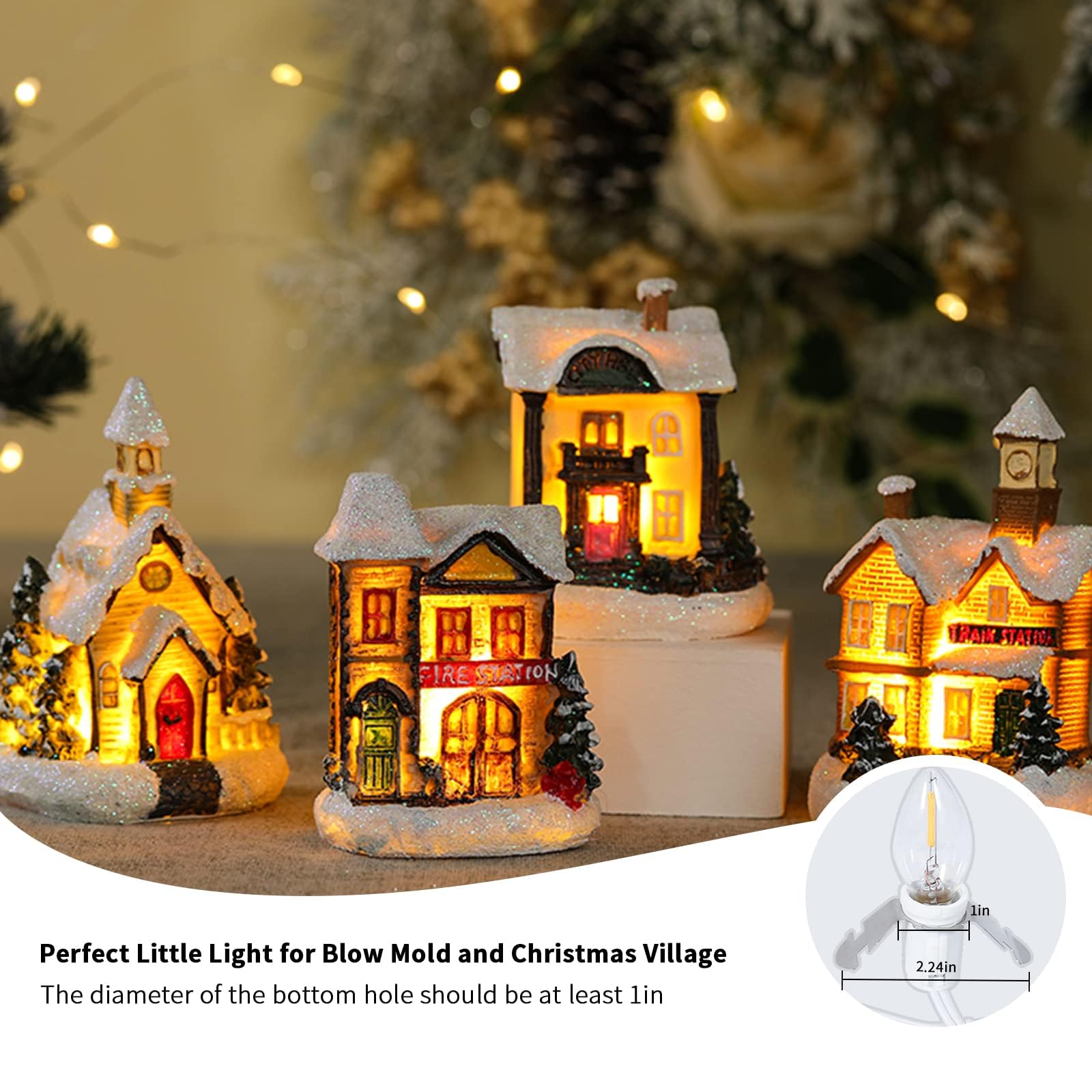 Brightown LED Accessory Cord - 6ft with On/Off Switch, Warm White Bulb, 2 Pack for Night Lights, Crafts, Holiday Decor