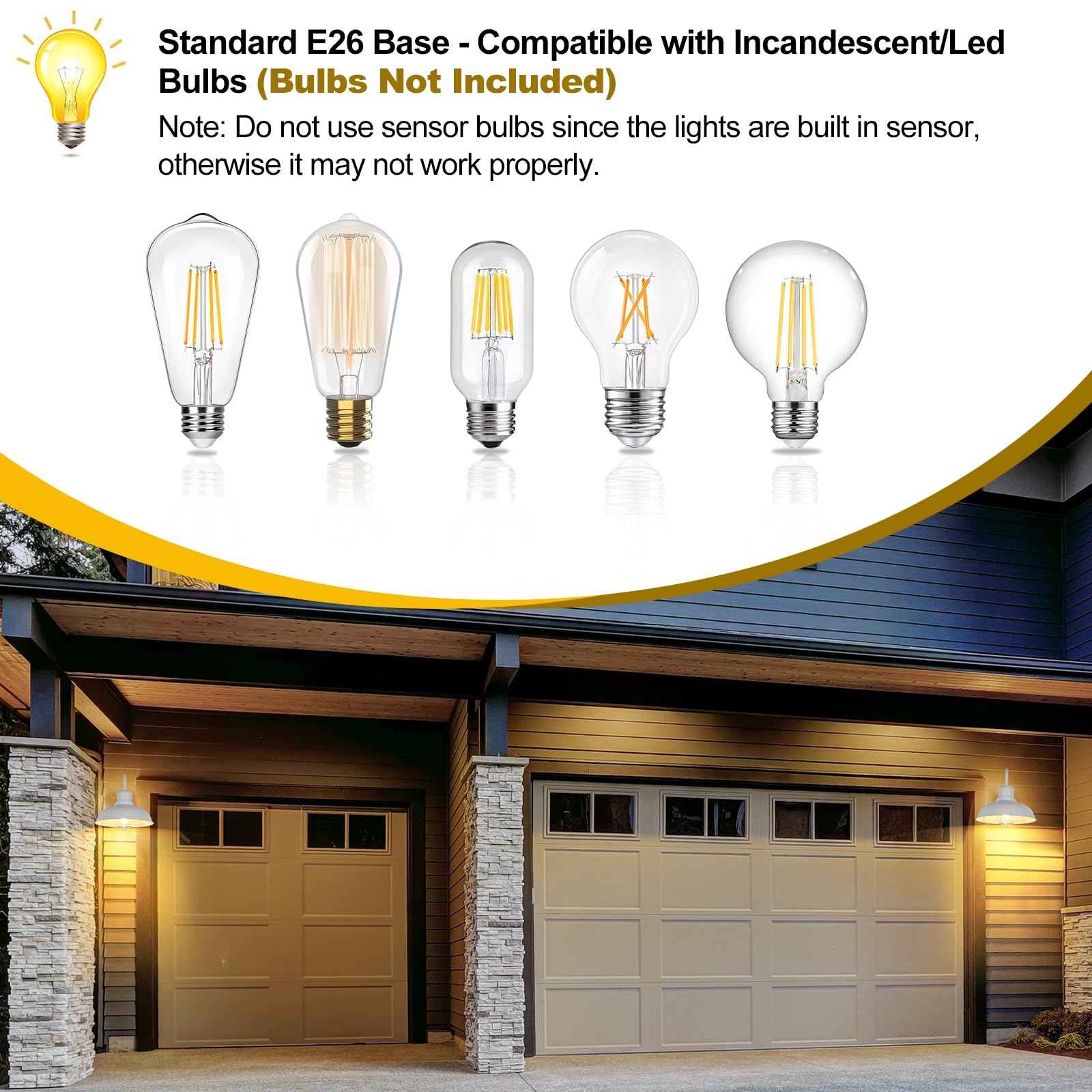 Tobusa 2-Pack Dusk To Dawn Outdoor Wall Lights, Exterior Farmhouse Gooseneck Barn Light, White Vintage Outside Wall Mount Light