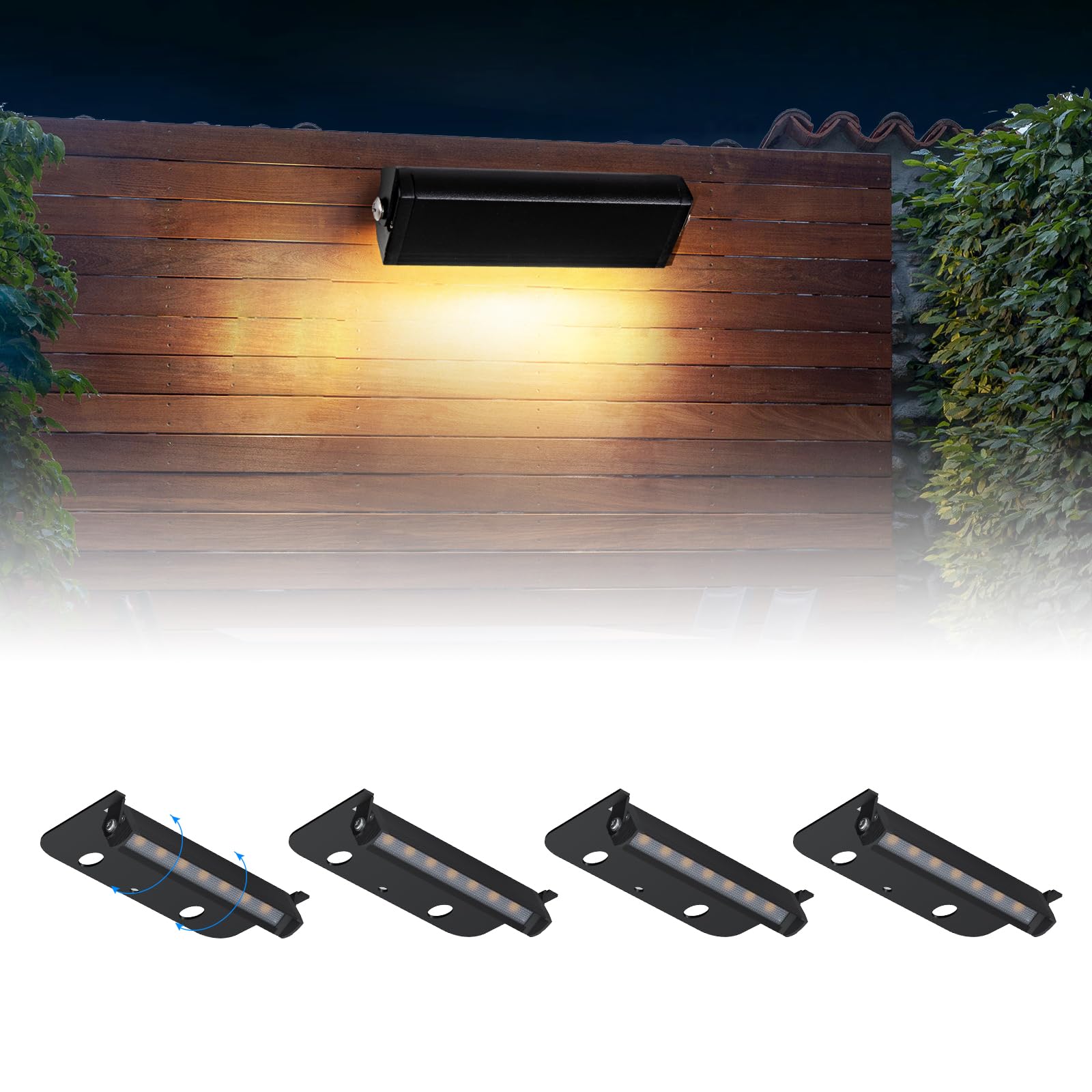 Kwinmyso 4Inch 1.8W 12V Ac/Dc Low Voltage Landscape Lighting 2700K Soft White Retaining Wall Light Hardscape Lighting Paver Light 50 000 Hours Lifespan Outdoor Step Light 4Packs-Black