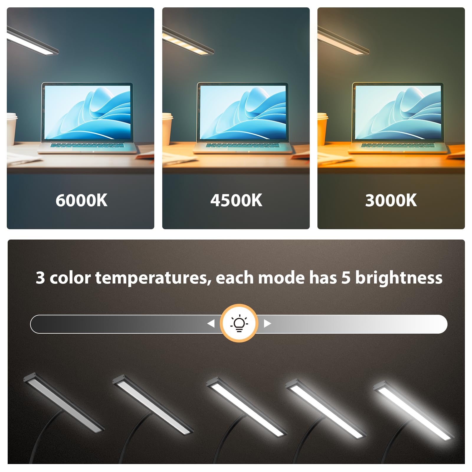 Desk Lamp With Remote, Adjustable Brightness, Eye-Caring Led Light, Rotatable Head, Usb With Adapter, Space-Saving Design For Of