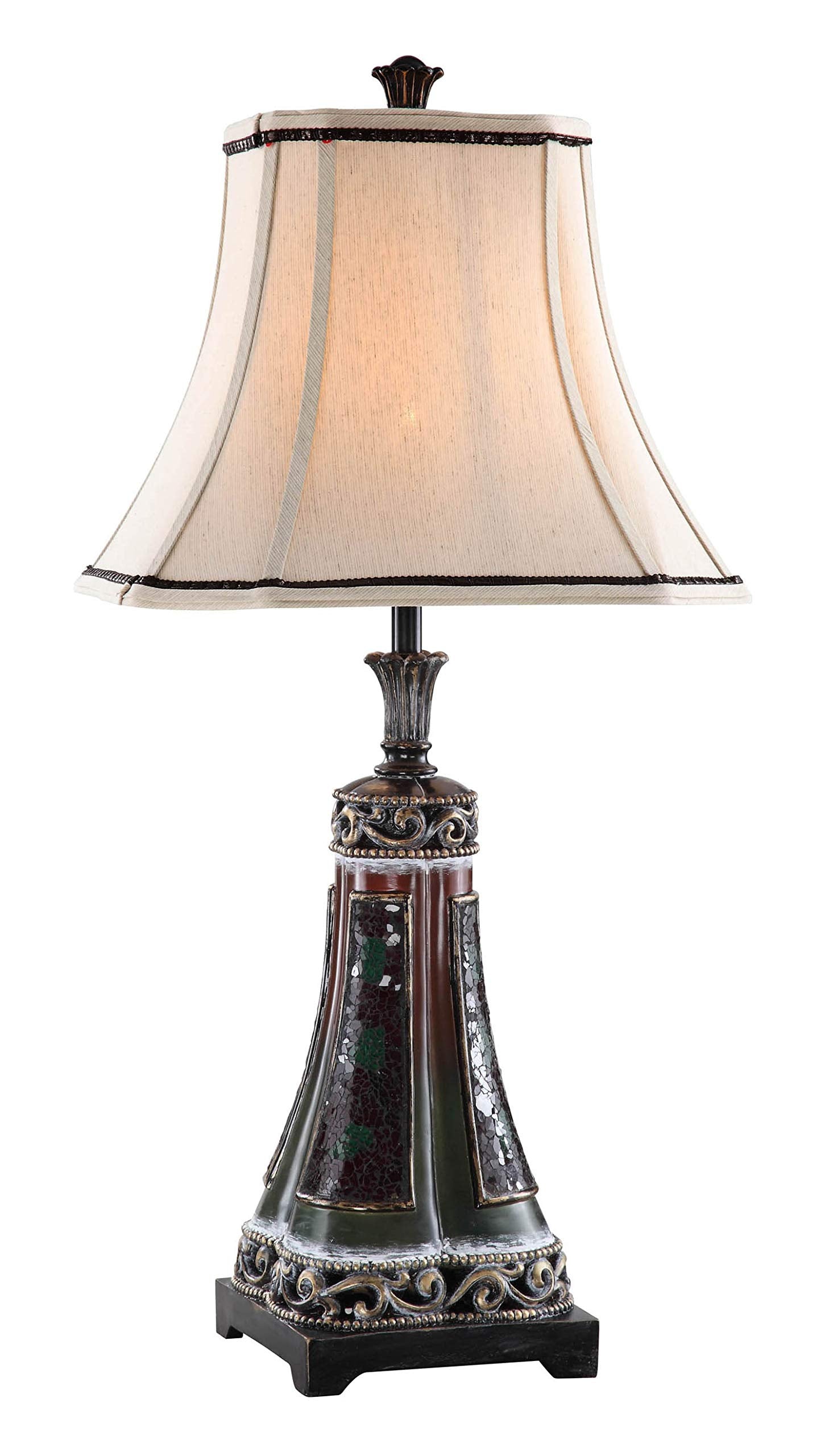 OK Lighting 31.5 in. Antique Brass Greenwood Table Lamp