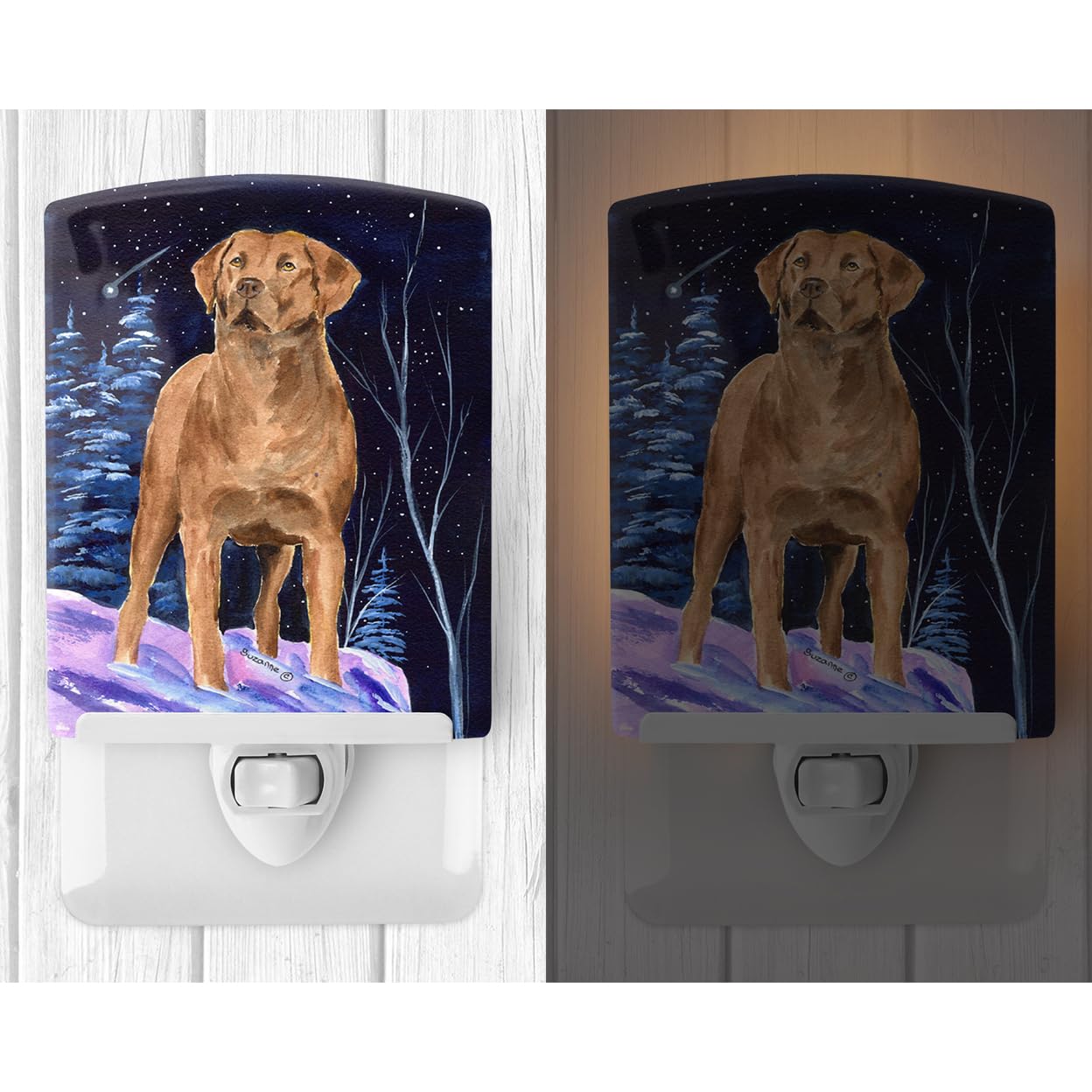 Carolines Treasures Ceramic Night Light, SS8355CNL, 6x4x3in, Multicolor, UL-Certified for Bedroom, Bathroom, Nursery, Kitchen
