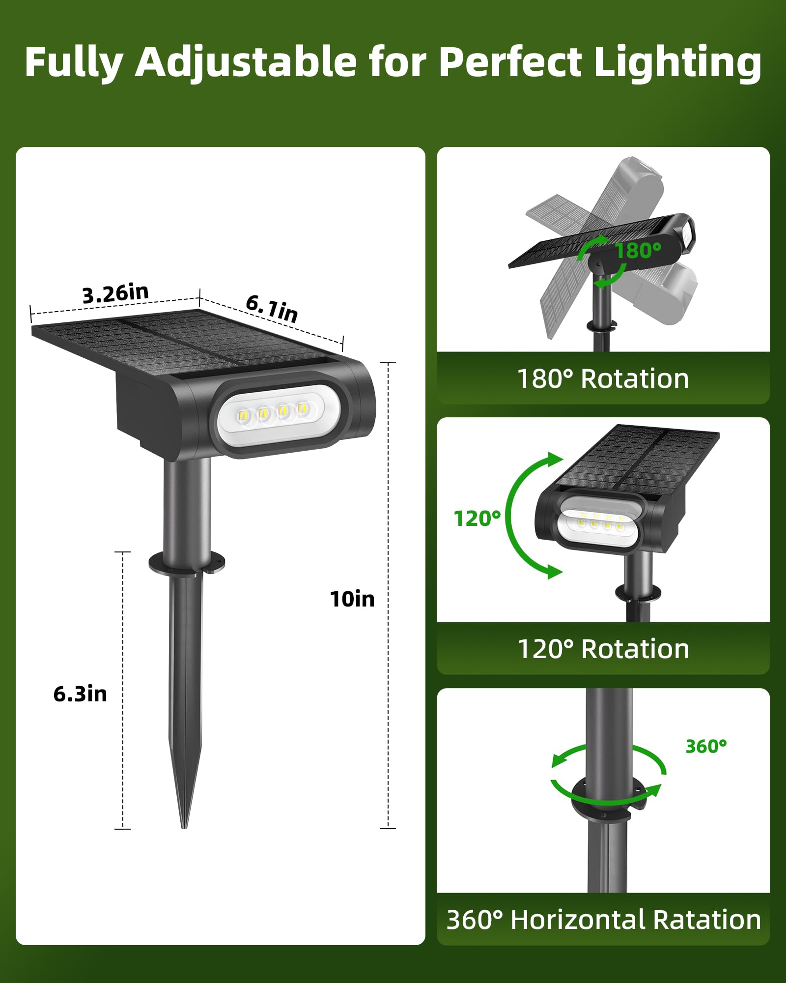 Ezvalo Solar Spot Lights Outdoor Waterproof Ip67  3 Lighting Modes Landscape Spotlights  Efficient King-Size Leds  Solar Powered For Garden Yard Pathway (2Pack-Warm White)