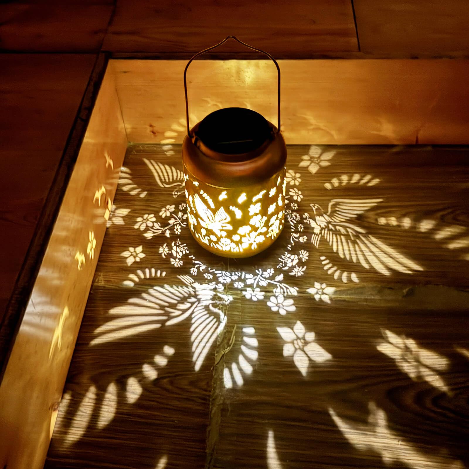 Solar Lanterns Outdoor Waterproof, Hummingbird Hanging Solar Lantern Outdoor Garden Decoration For Backyard Porch Patio Yard Balcony Lawn Pathway, Christmas Gift For Mom Grandma Women, Metal, Durable