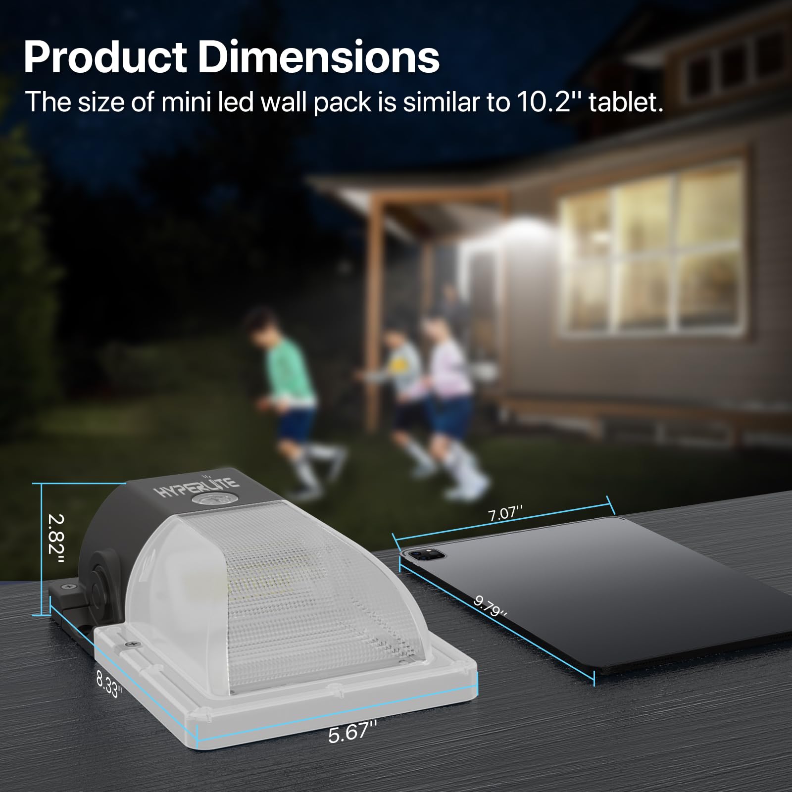 HYPERLITE LED Wall Pack Light 3600lm 5000K Photocell Sensor 30W 4-Pack Brown HP-WL-AI01-4PACK