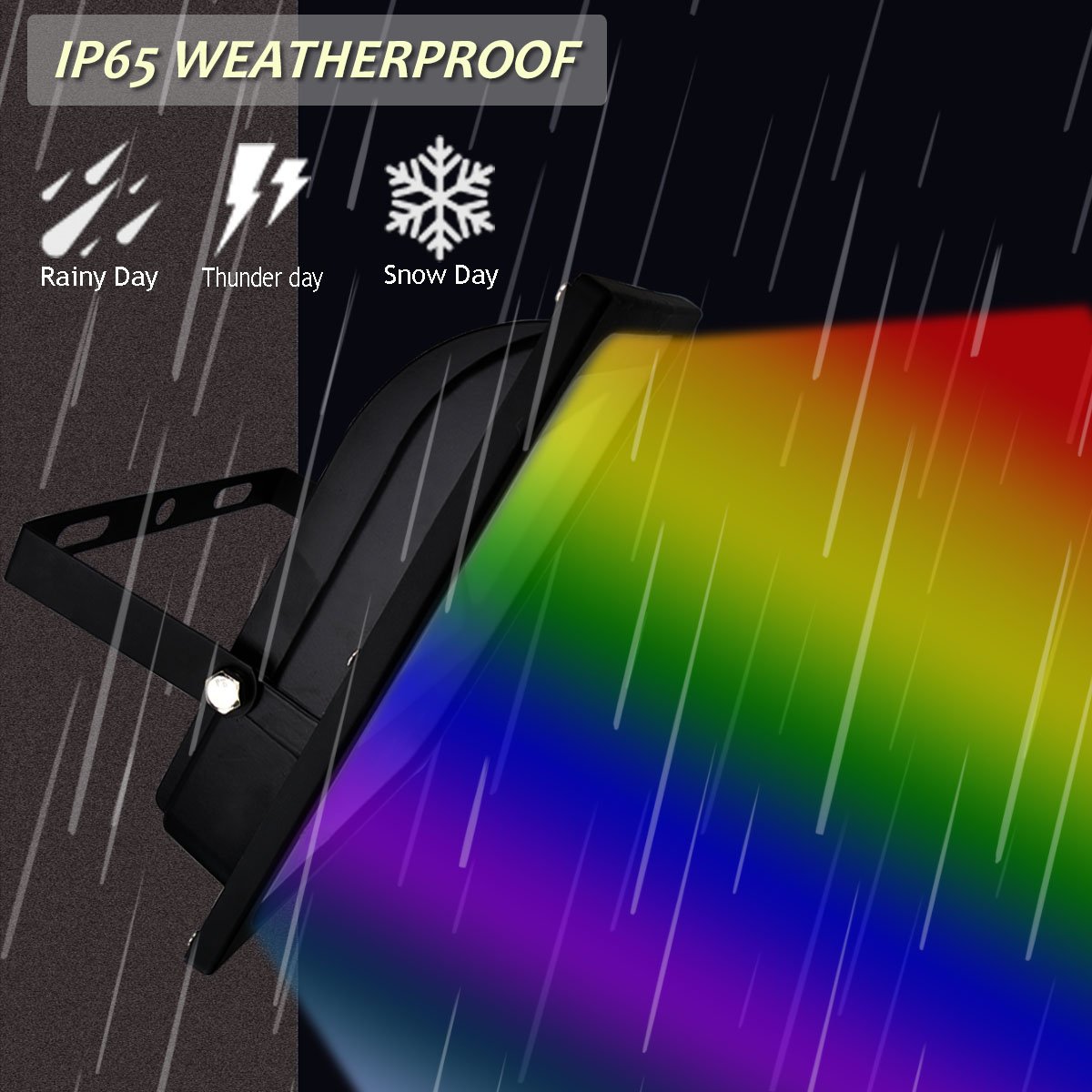 GLW 30W RGB LED Flood Light - Waterproof Stage Lighting with Remote, 16 Colors, Dimmable, Model FMW-R014FL-30W, IP65