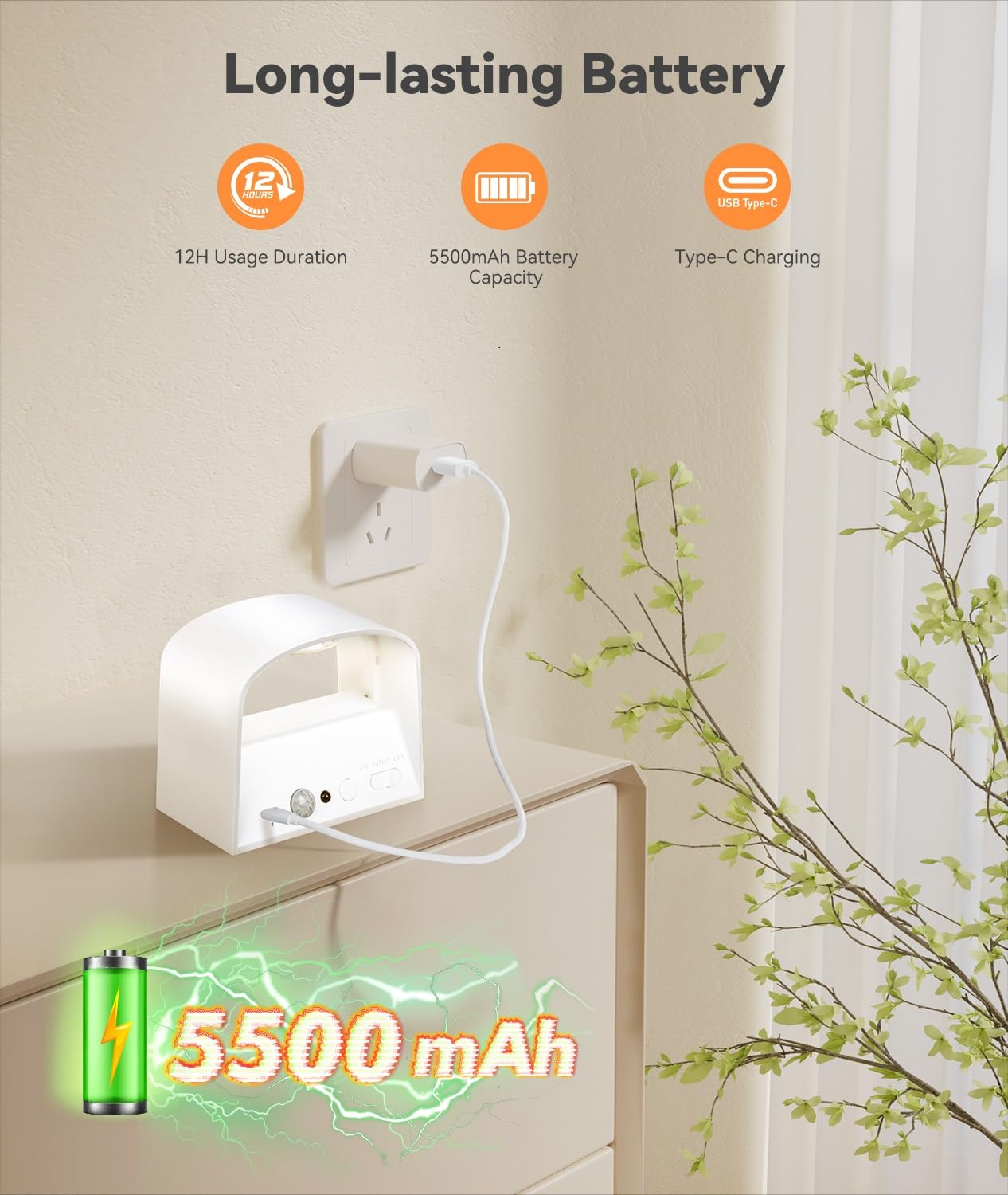 LOLEDS Battery Operated Wall Sconce - 4 Pack Motion Sensor Light with Remote Control - Dimmable - White - Model MD-KL-4PCS-Wt
