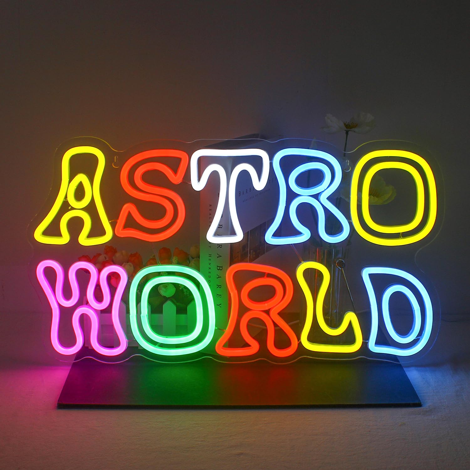 JURONGYILU Neon Sign - Astro World LED Wall Decor - Colorful USB Powered Light for Bedroom, Living Room, Bar, Game Room