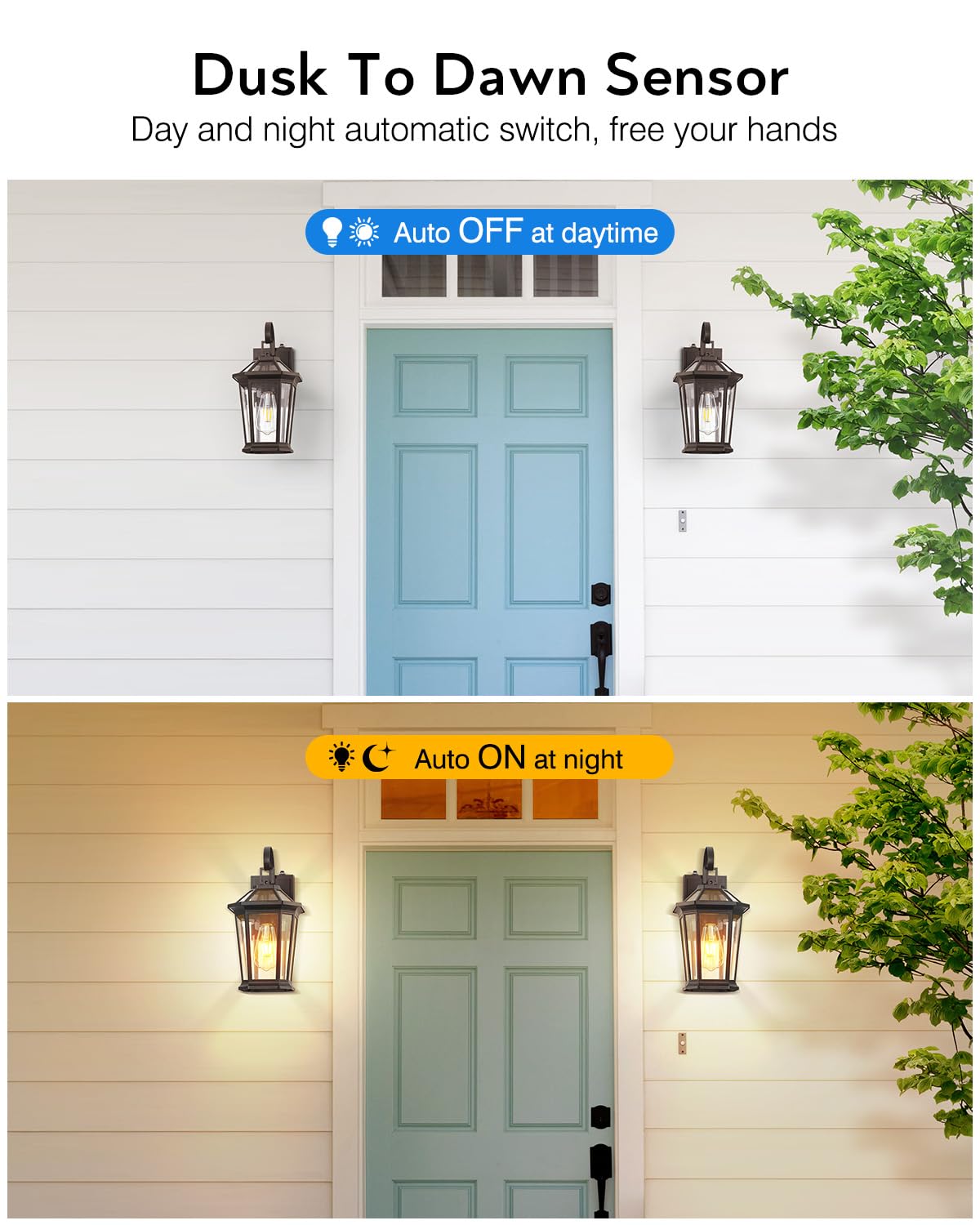 VIANIS Outdoor Wall Lights, 2-Pack Dusk to Dawn, Aluminum, Oil-Rubbed Bronze, Waterproof, Modern Porch Sconce, Model 89.99