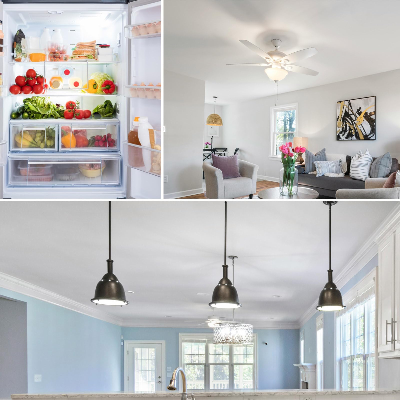 BROLSKUN E17 LED Freezer Light Bulb Replacement, Daylight White 5000K, 800LM, Intermediate Base, Pack of 1, 100-265V