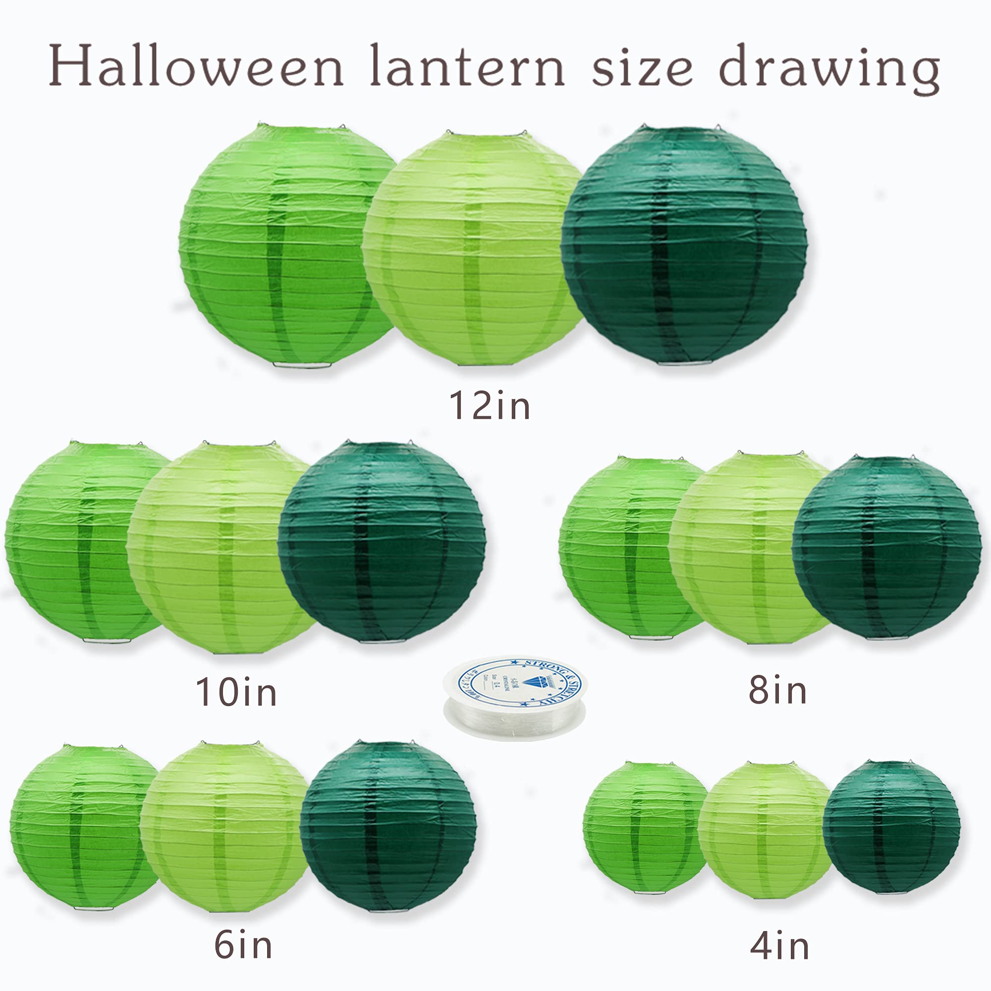 Meiduo Green Paper Lanterns - 15Pcs Hanging Decorations For Football Theme Party Supplies