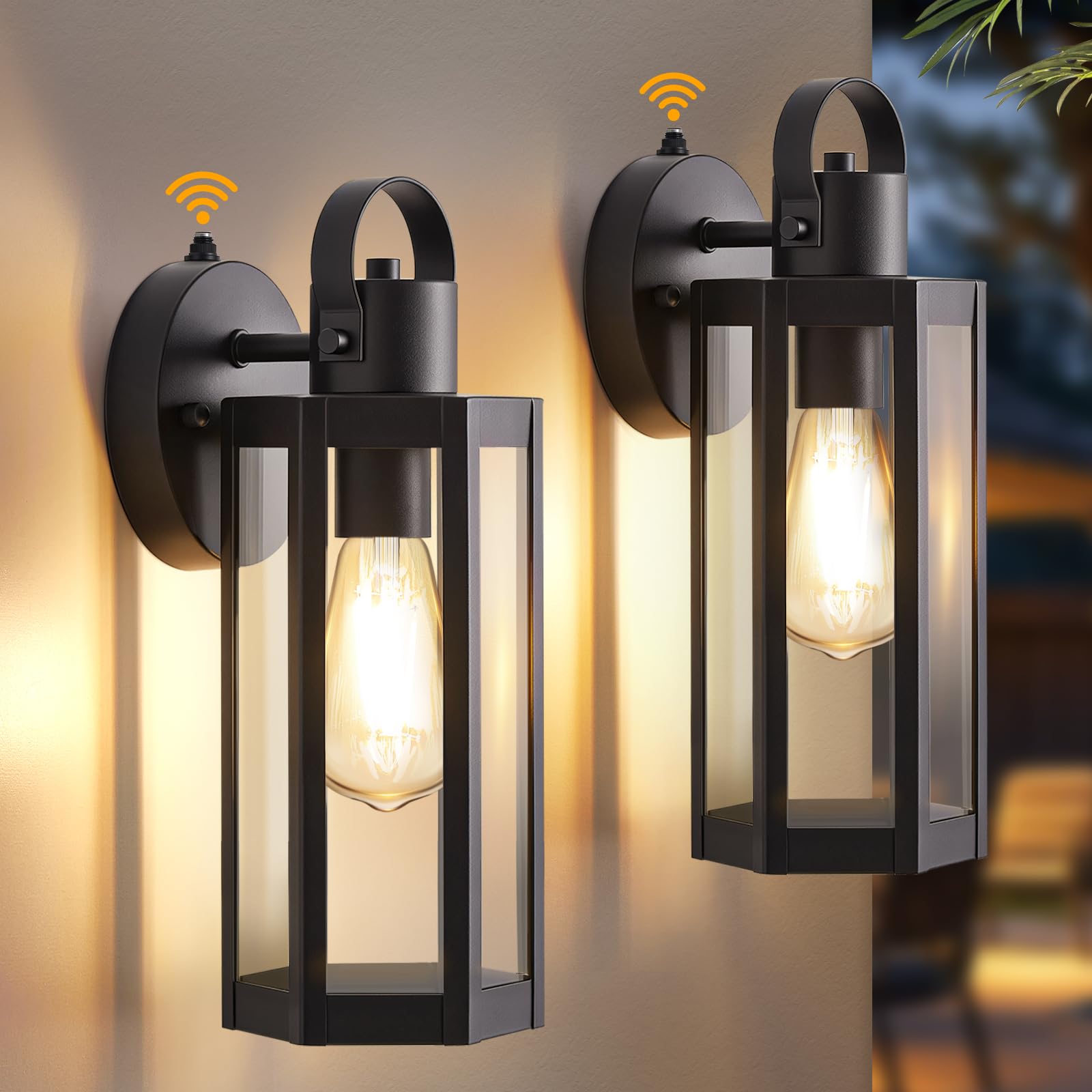 EJIAXIN Dusk to Dawn Outdoor Lighting Fixtures  Black Waterproof Sconce Outside Lamp Exterior Wall Sconce Front Door Porch Wall Mount Light Fixtures Anti Rust Wall Lantern for Garage Doorway