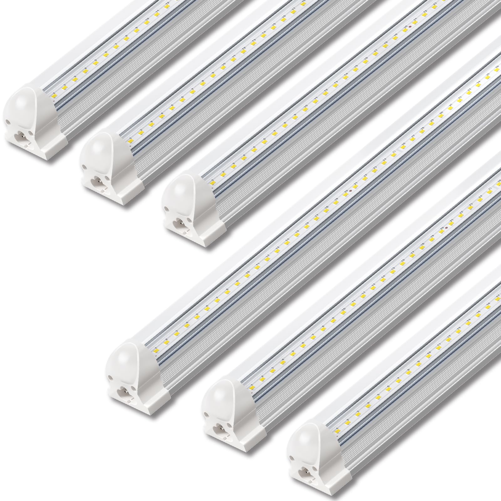 SHINESTAR 4FT LED Shop Light, 40W 5000LM, Linkable T8 Fixture, White, 6 Pack