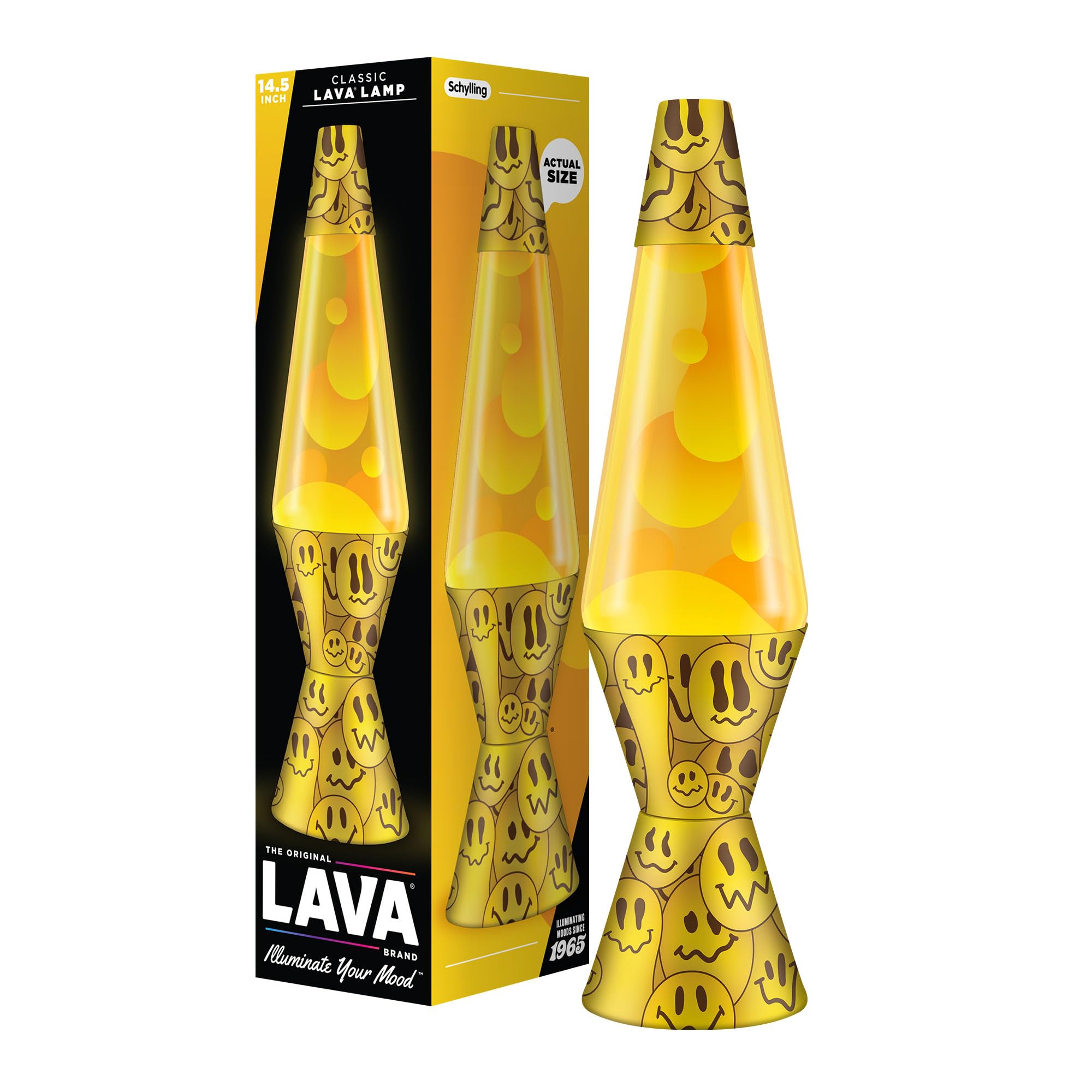 Lava Grinning Globs Liquid Motion Lamp - 14.5in - Yellow and Orange - Model 2094
