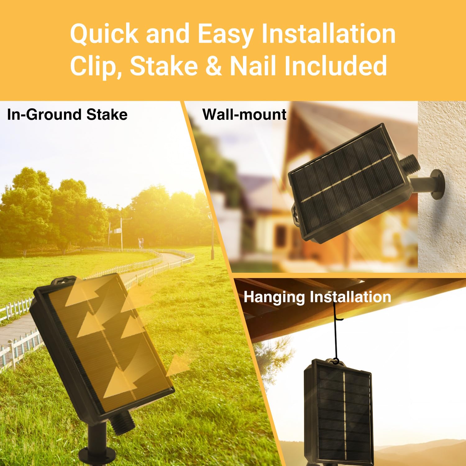 DAYBETTER Solar String Lights 60FT Outdoor Waterproof with Remote & USB Port Dimmable 18+1 LED Black