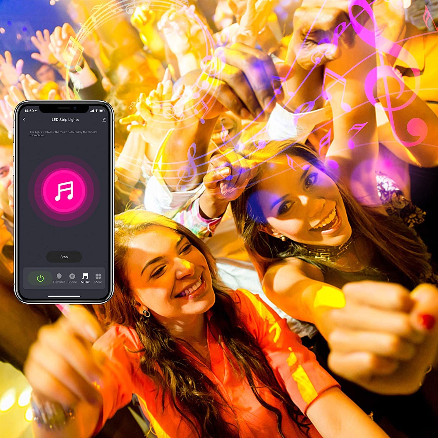 DAYBETTER Smart WiFi LED Strip Lights, Multicolor, 200 ft, Tuya App Controlled, Works with Alexa & Google Assistant