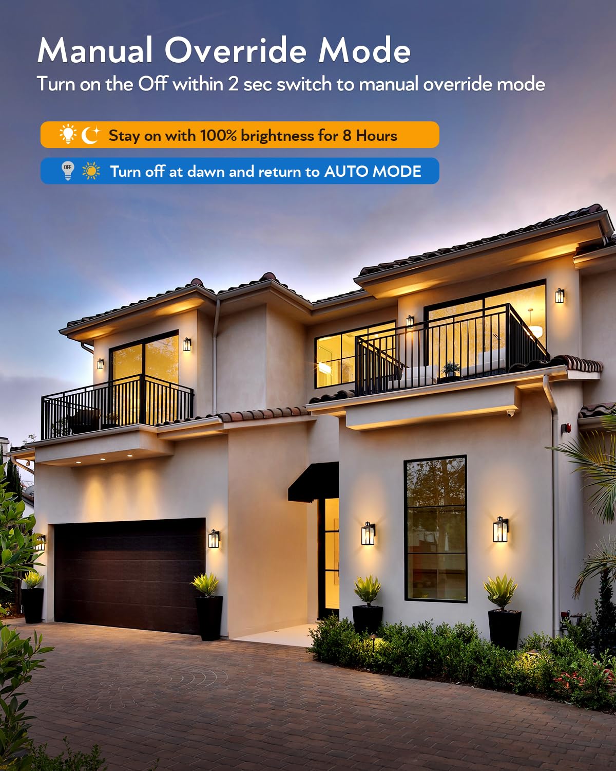 Vianis Motion Sensor Outdoor Wall Lights, Oil-Rubbed Bronze Dawn To Dusk Exterior Garage Light Fixtures, Aluminum Outside Porch Lights For House Wall Mount, Modern Outdoor Sconce Wall Lantern Lamps