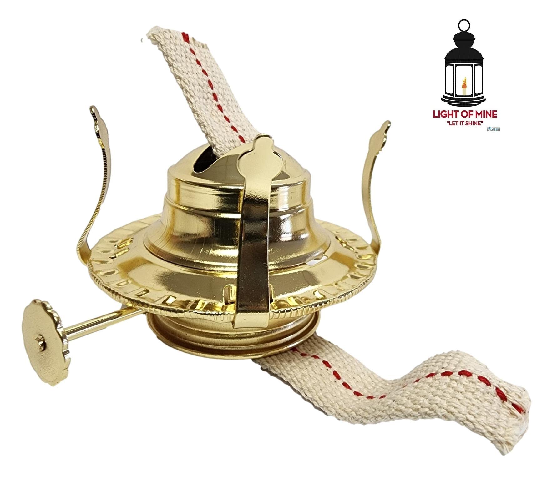 Light Of Mine - #2 Brass Plated Burners With Nonremoveable Reduction Ring For Antique Hurricane Lamps (No2, 1Pk)