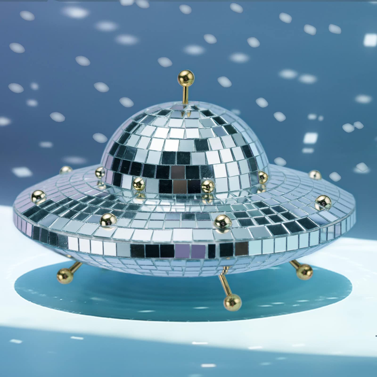 Valentines-Day Gift UFO-Shaped Disco-Ball Home-D  cor - Mirror Decorations for Table, Desk, Home, Party, Bar, Disco Spaceship UF