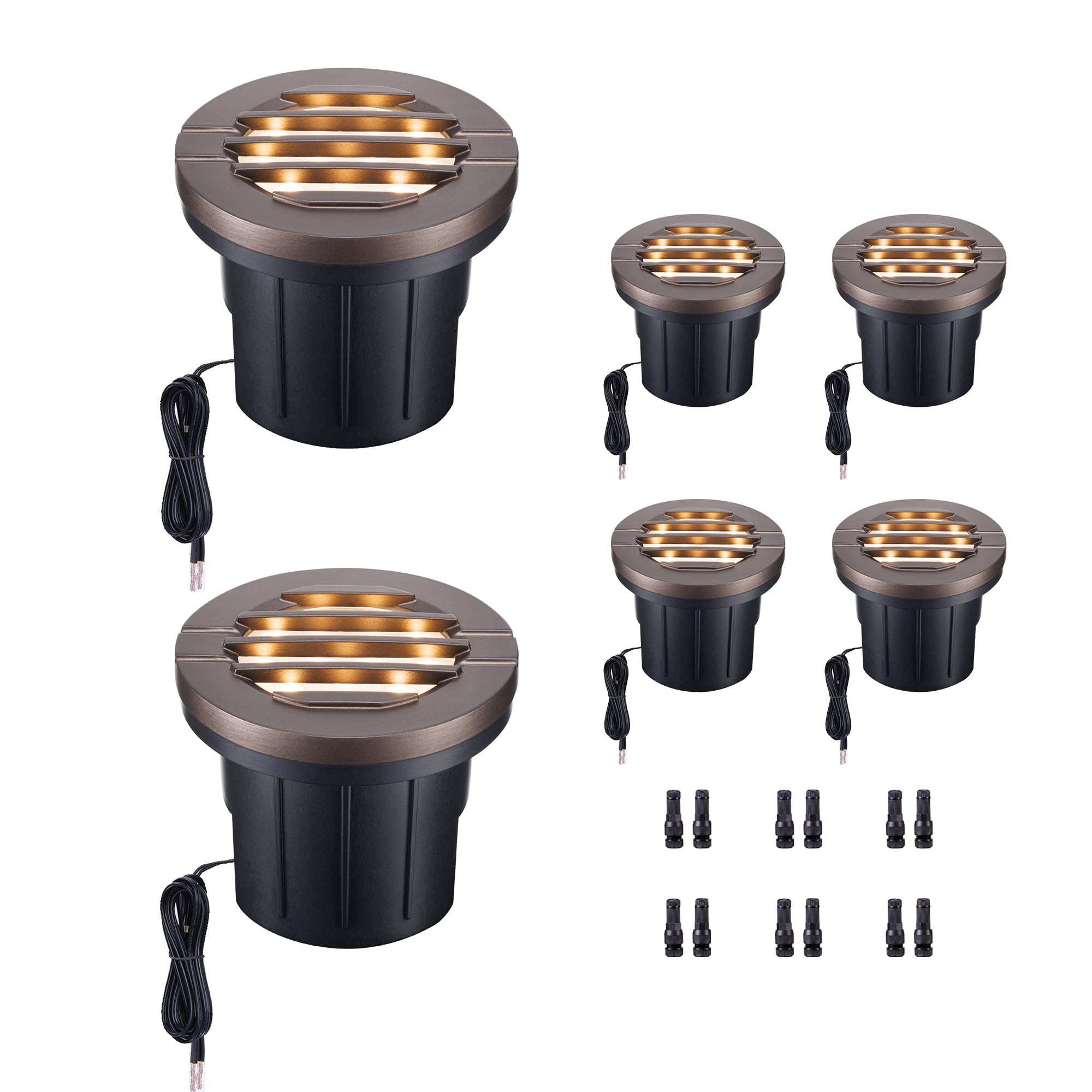 Varmtalys Landscape Well Light, LED Low Voltage In Ground Lights, IP67 Waterproof 12V Outdoor, Grill Top 6W 350LM Aluminum ORB f