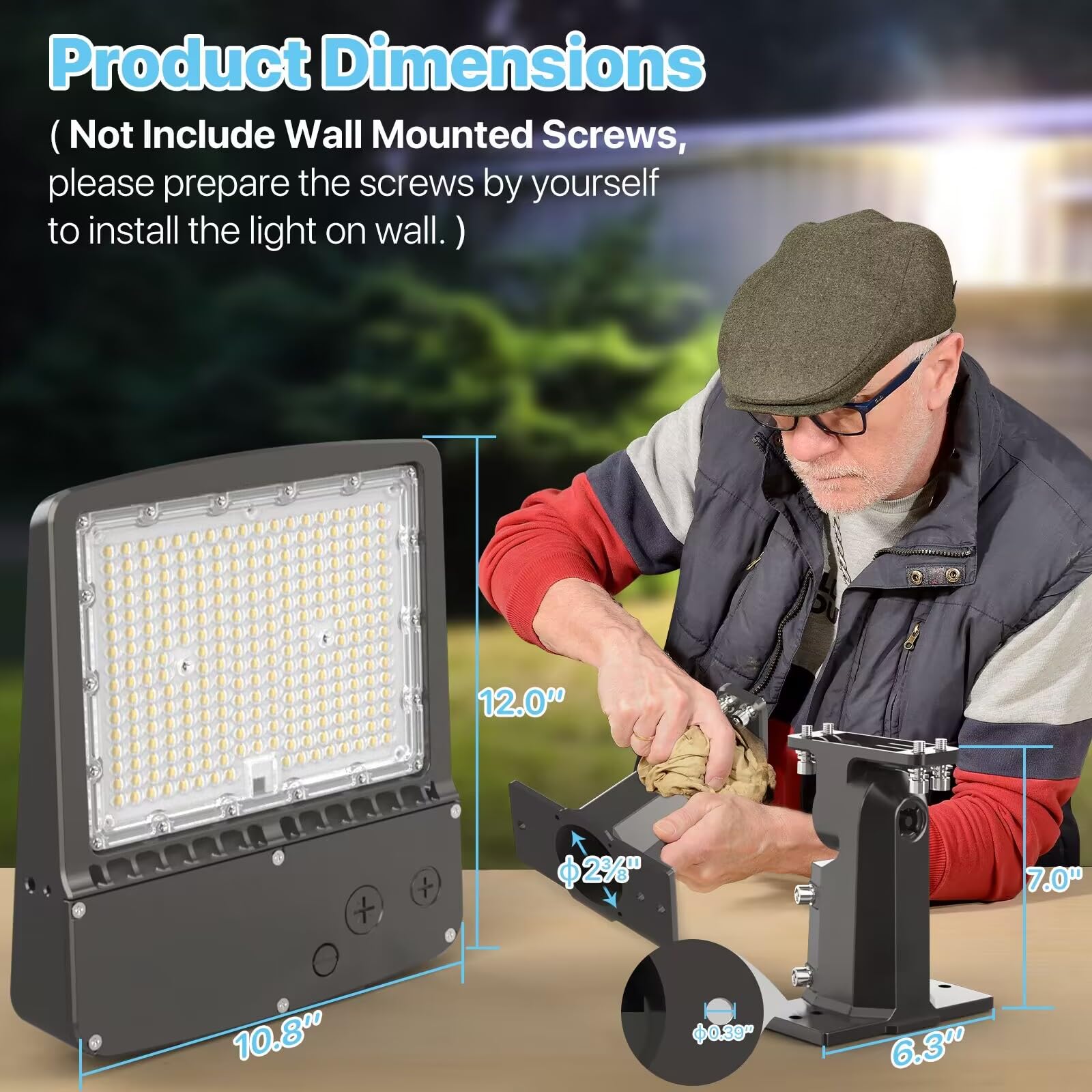 HYPERLITE 200W LED Parking Lot Light 30000LM 5000K Bronze with Photocell & Mounting Options, Model ZE-200WAPM-1