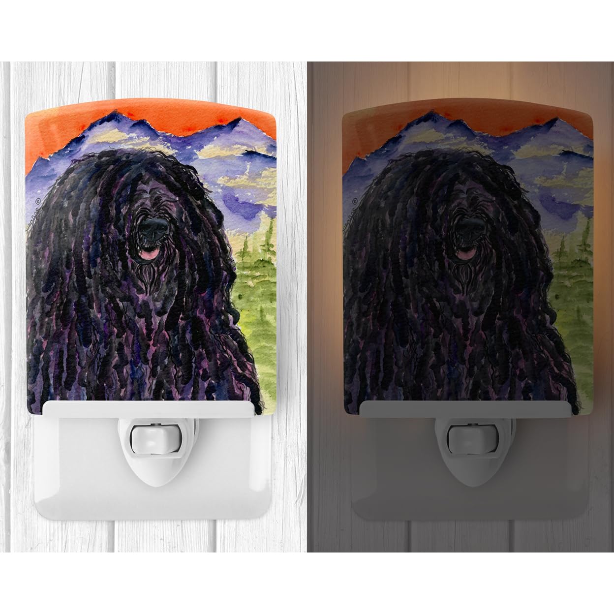 Carolines Treasures Ceramic Night Light, Puli 8623, UL-Certified, 6x4x3in, Ideal for Bedroom, Bathroom, Nursery, Multicolor