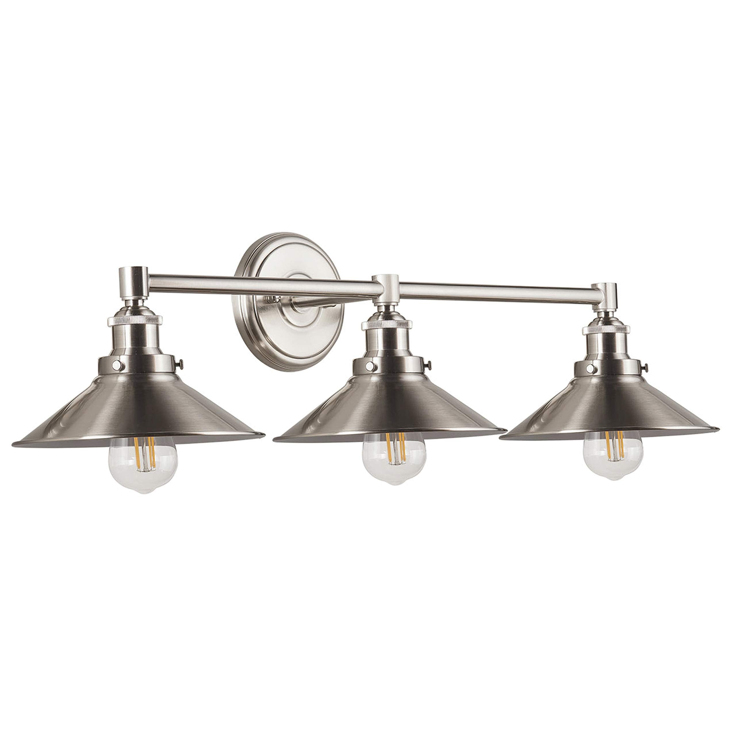 Linea Di Liara Andante 3 Light Bathroom Vanity Light Industrial Brushed Nickel Bathroom Light Fixtures Above Mirror Bathroom Lig