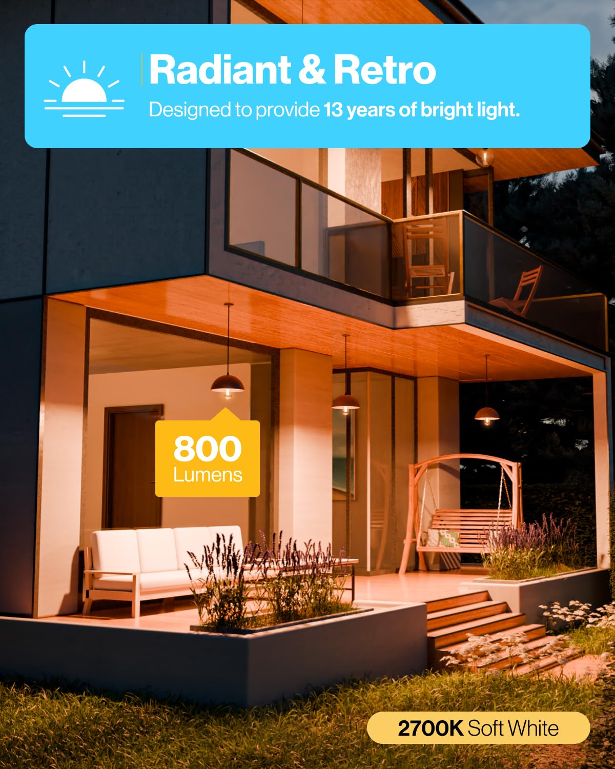 Sunco 12 Pack 60W Vintage Led Edison Bulbs Equivalent 8.5W Cri92 800 Lumens, Dimmable St64 Filament 2700K Soft White E26 Medium