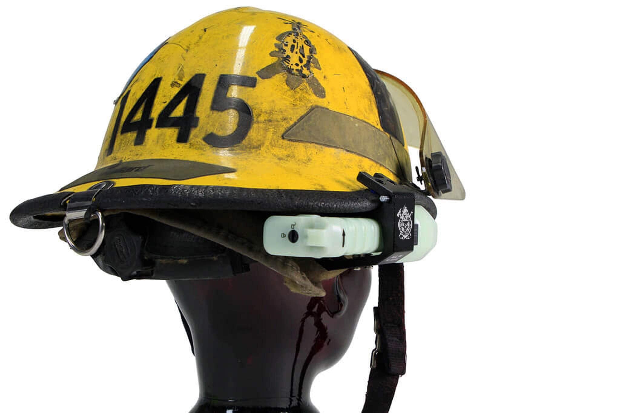 Fire Cam Blackjack Firefighter Helmet Aluminum Flashlight Holder - Durable Black 6061 Aluminum