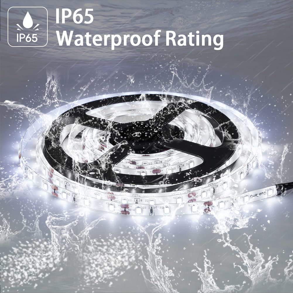 Vbakor Pontoon LED Strip Lights, Waterproof 12V 5M/16.4FT, White, Model VH284605, Ideal for Boat Deck and Night Fishing