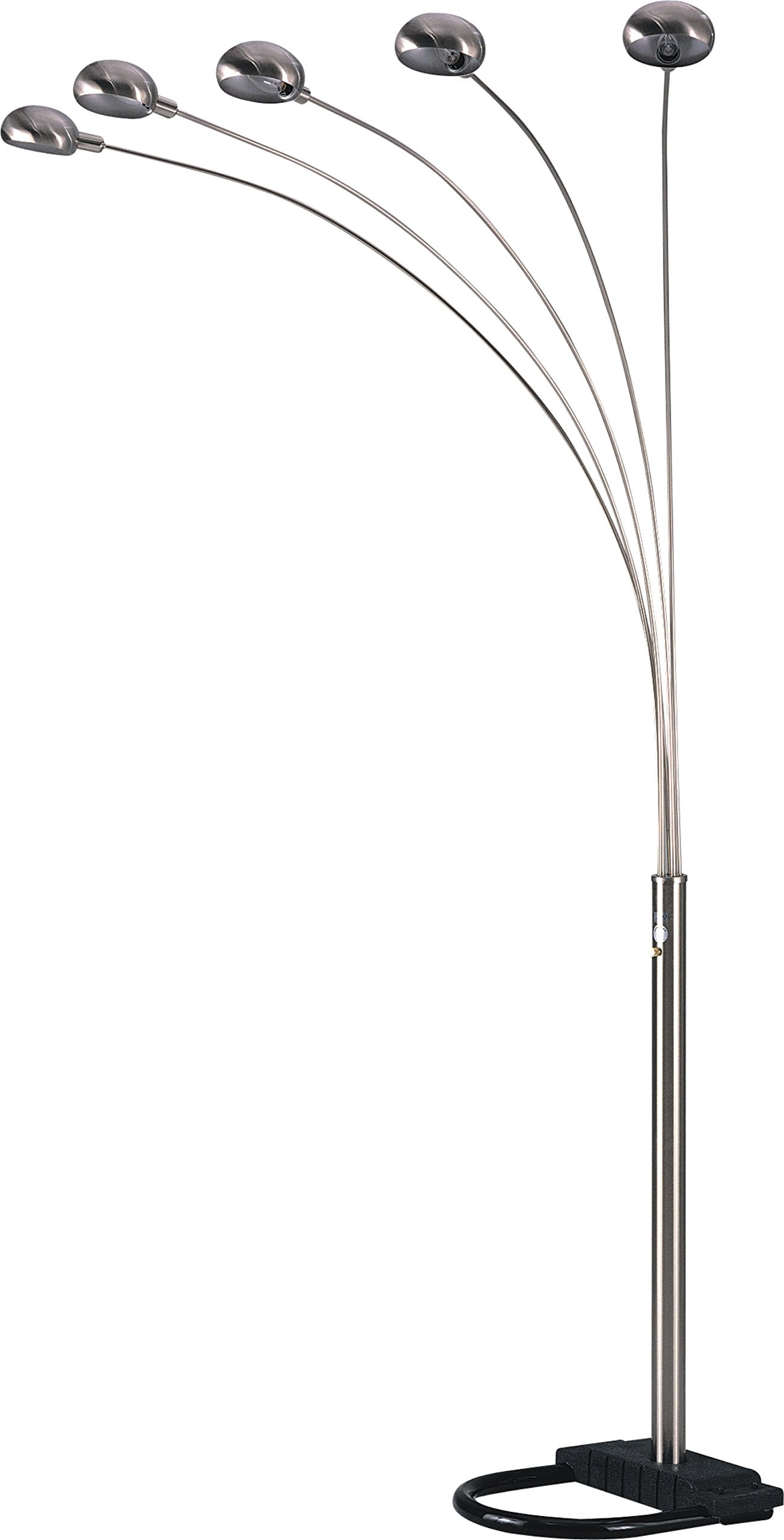 Milton Greens Stars Adjustable Arc Floor Lamp, 84-Inch, Satin Nickel, Metal, Model A6962SN-2
