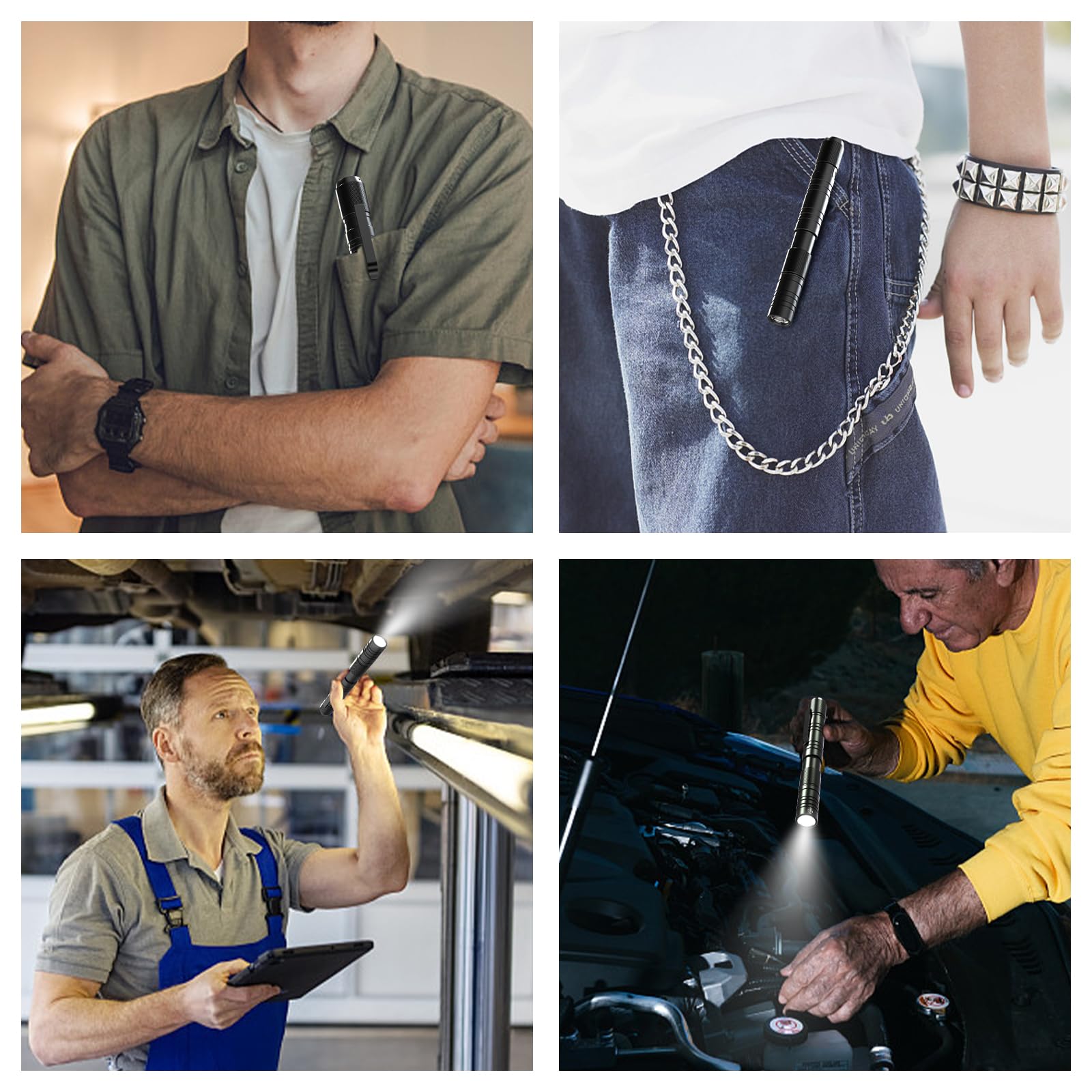 Elfgo Rechargeable Pen Light - 360 Lumens Zoomable Led Flashlight For Nurses, Doctors, Engineers