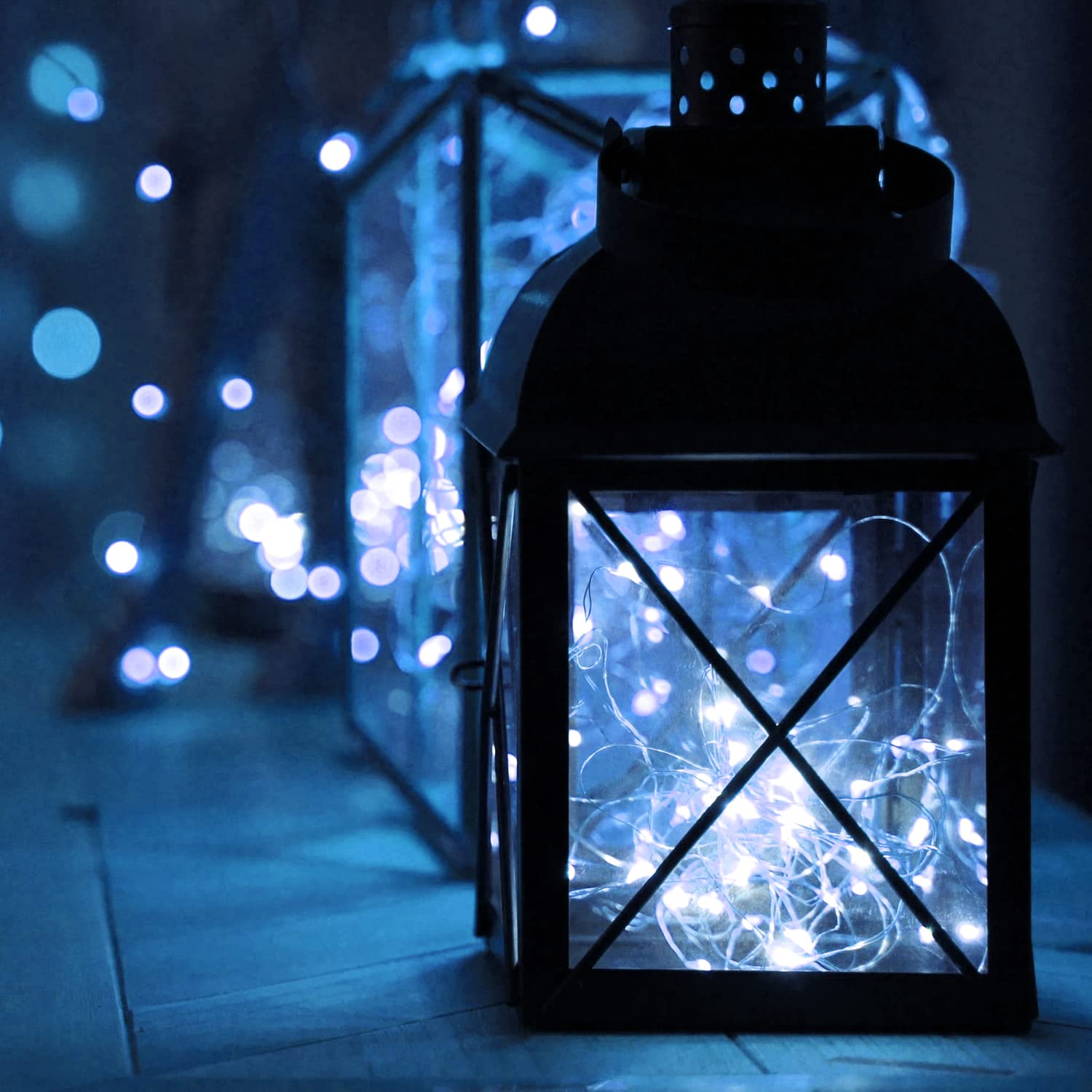 Homemory Fairy Lights String Lights 20 Ft 60 LED Battery Operated Remote Waterproof Cool White 2 Pack