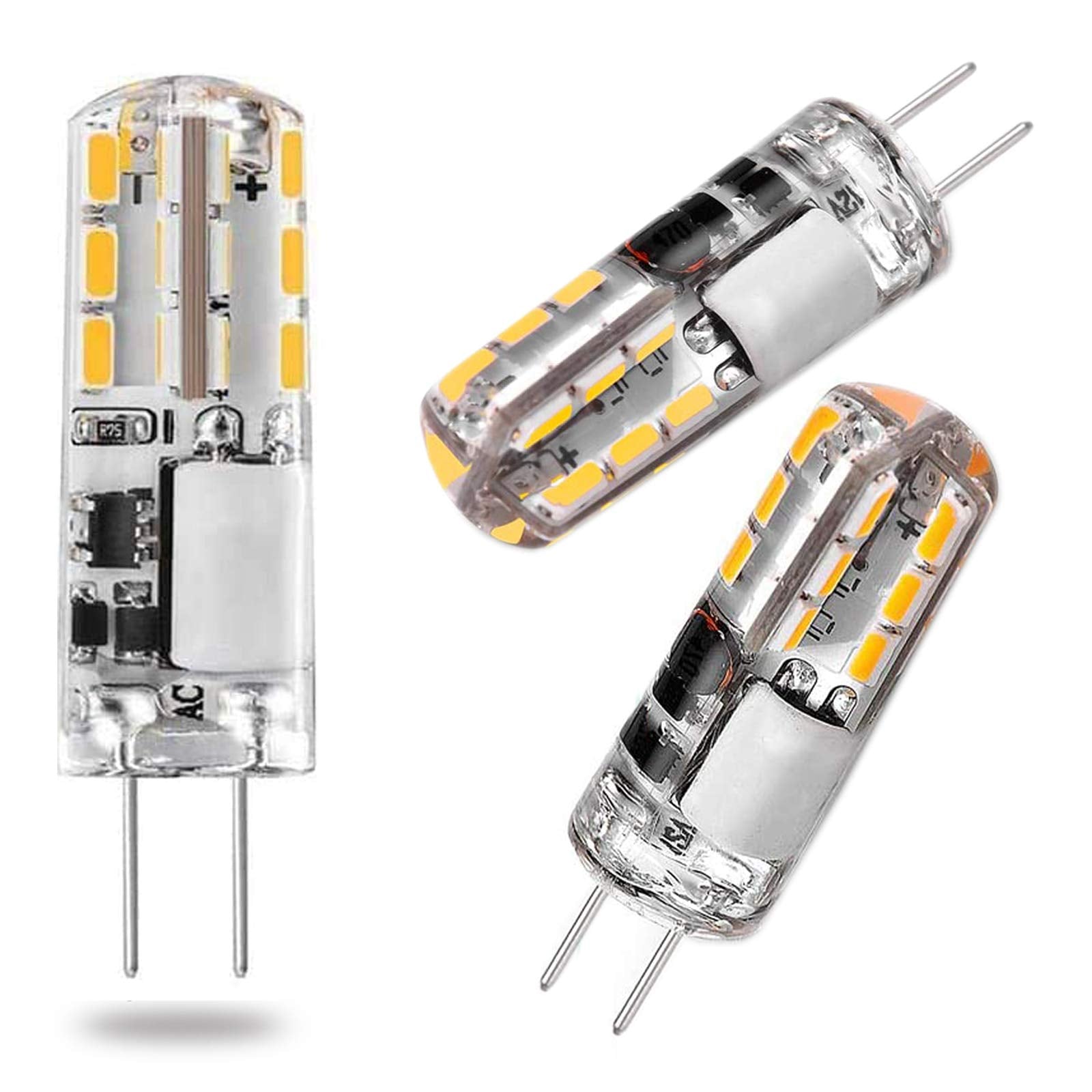 DOPKUSS G4 LED Bulb 12V AC/DC 1.5W Warm White 3000K Bi-Pin Base Light 10-Pack