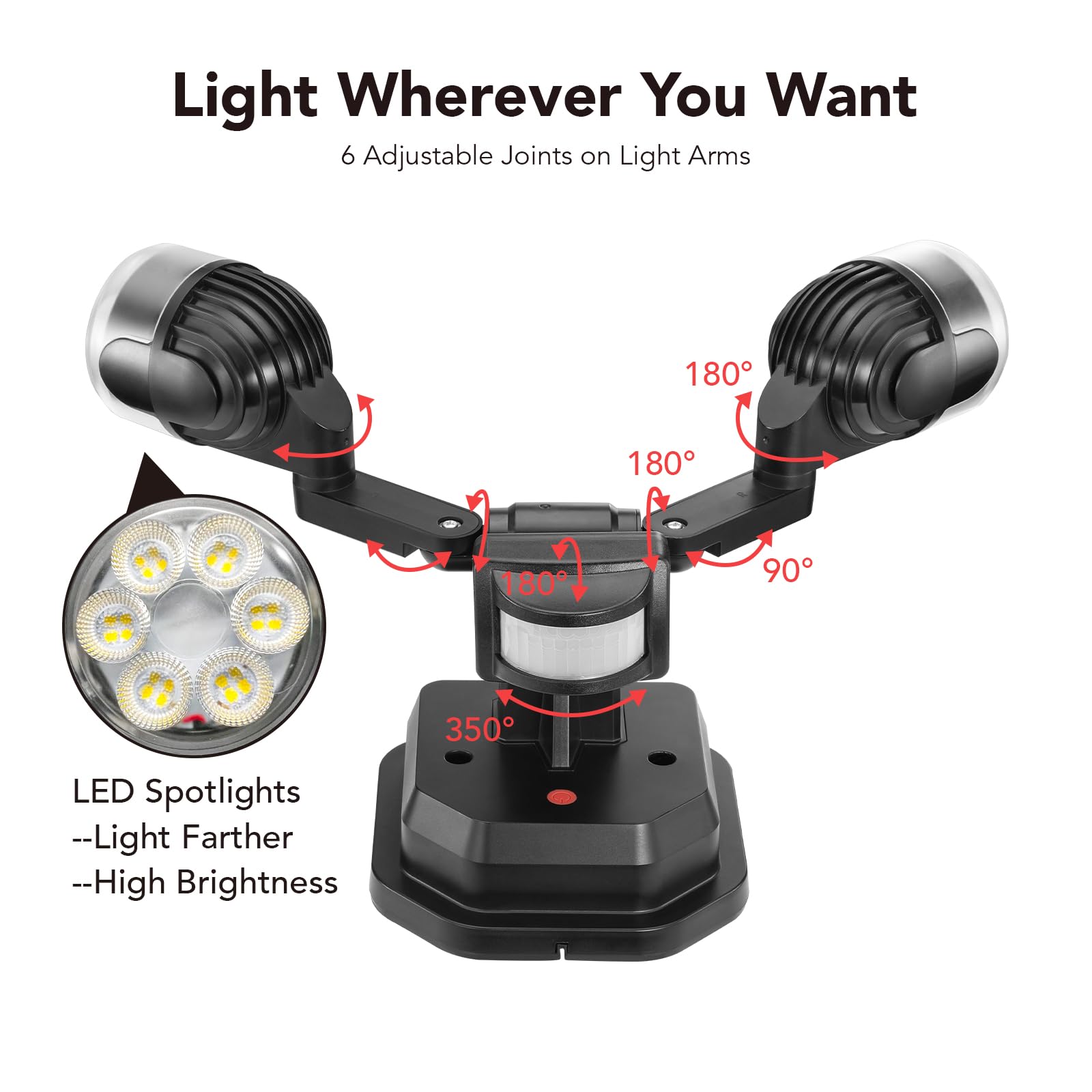 OREiN 2 Pack Motion Sensor Outdoor Lights, 450 Superwide Adjustment Dimmable Dusk to Dawn Flood Lights Outdoor, 5000K 12W=150W O