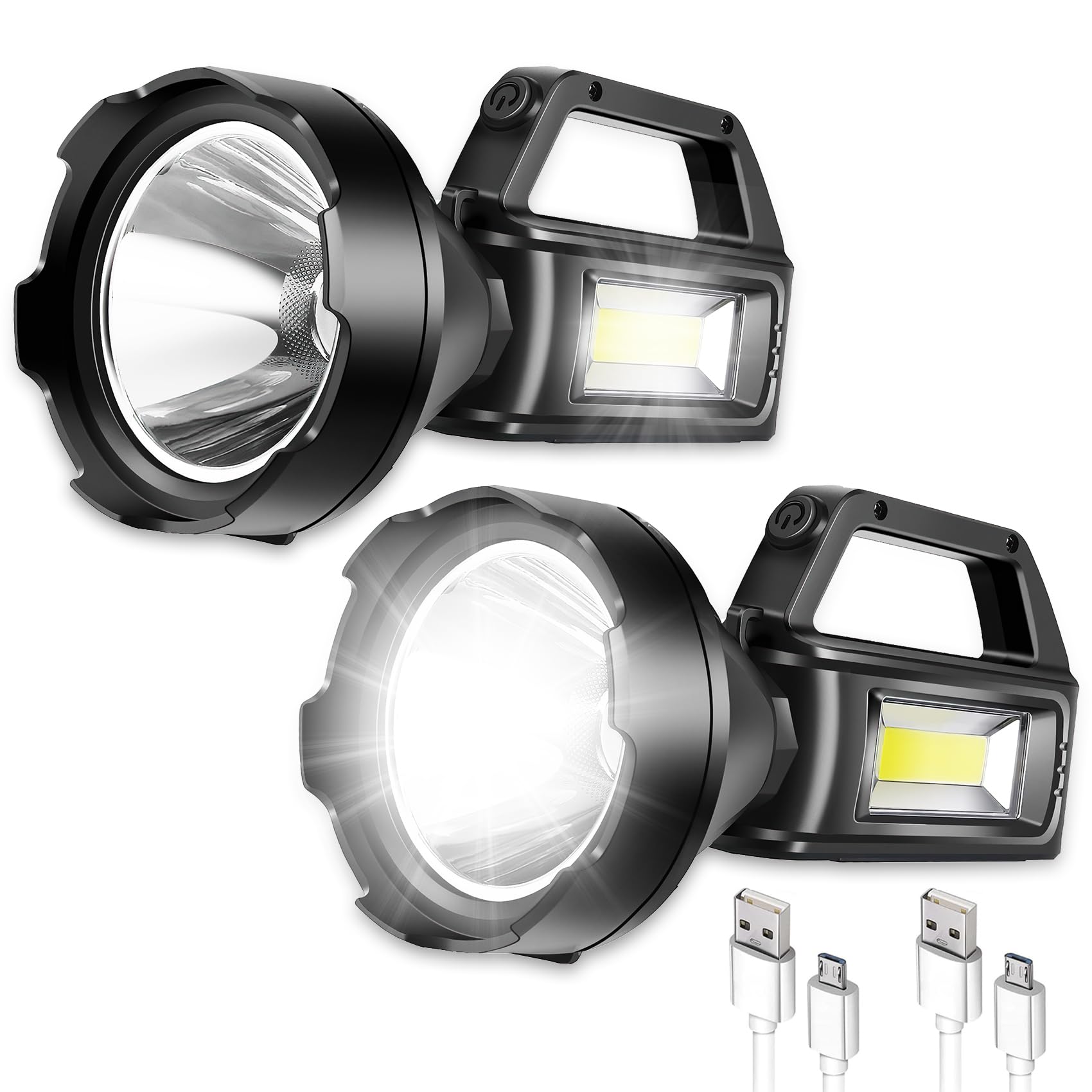 Foleto High Power Handheld Flashlight, Rechargeable Spotlight Flashlight, Spotlights for Camping, USB Output During Hurricanes, 