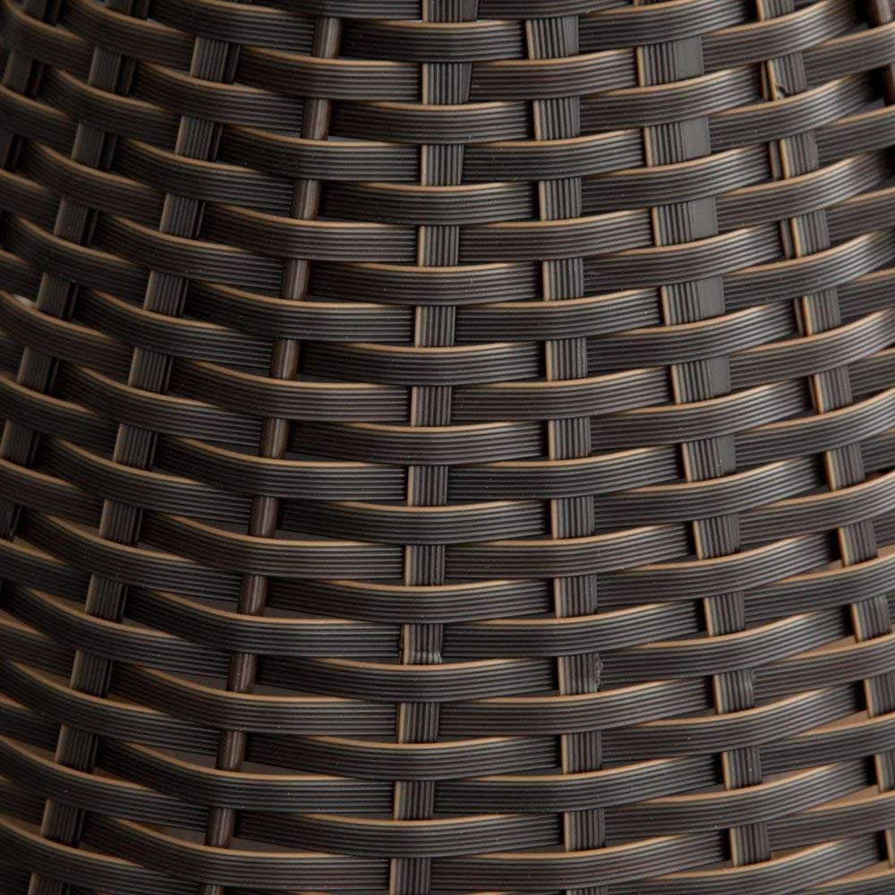 Patio Living Concepts Tahitti Table Lamp, 34in Bronze, Walnut Wicker Shade, Model 17257, Resin Material