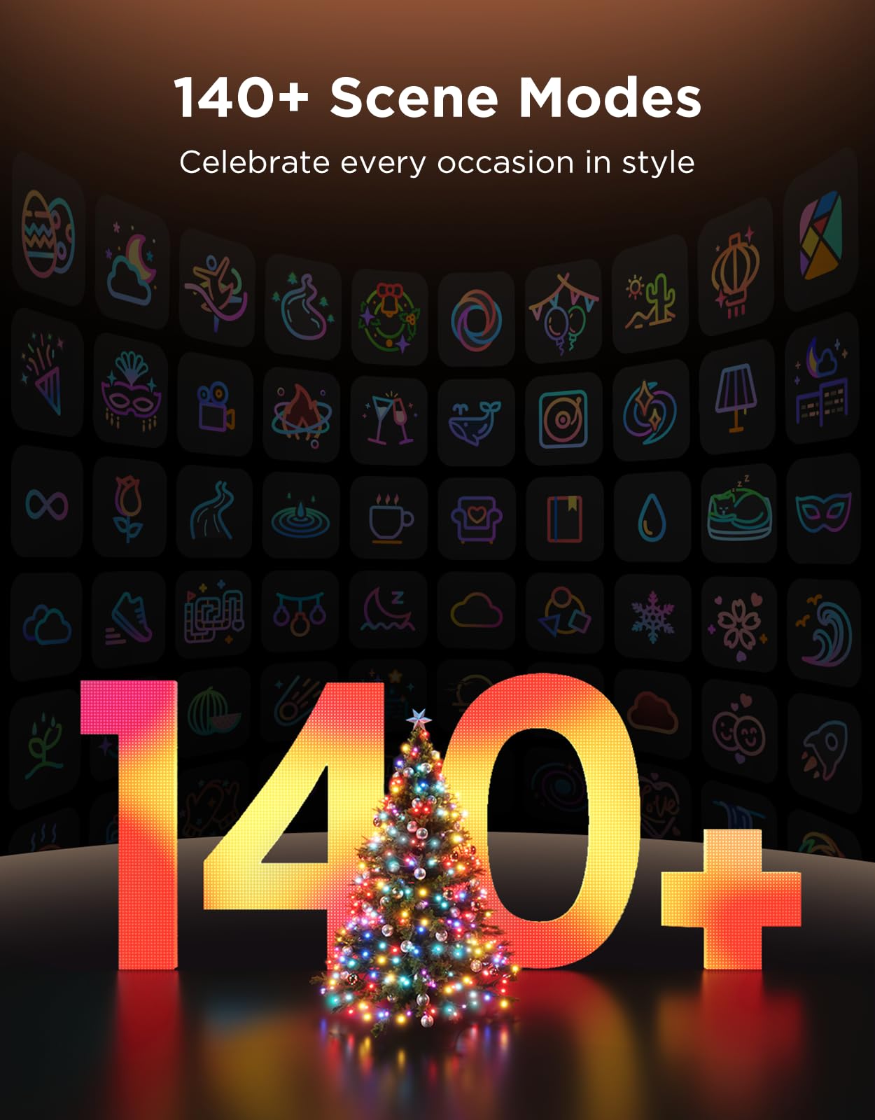 Govee 99ft RGBWIC Christmas Sparkle String Lights, 375 LEDs, App-Controlled, Multicolor, Music Sync, Model H6871