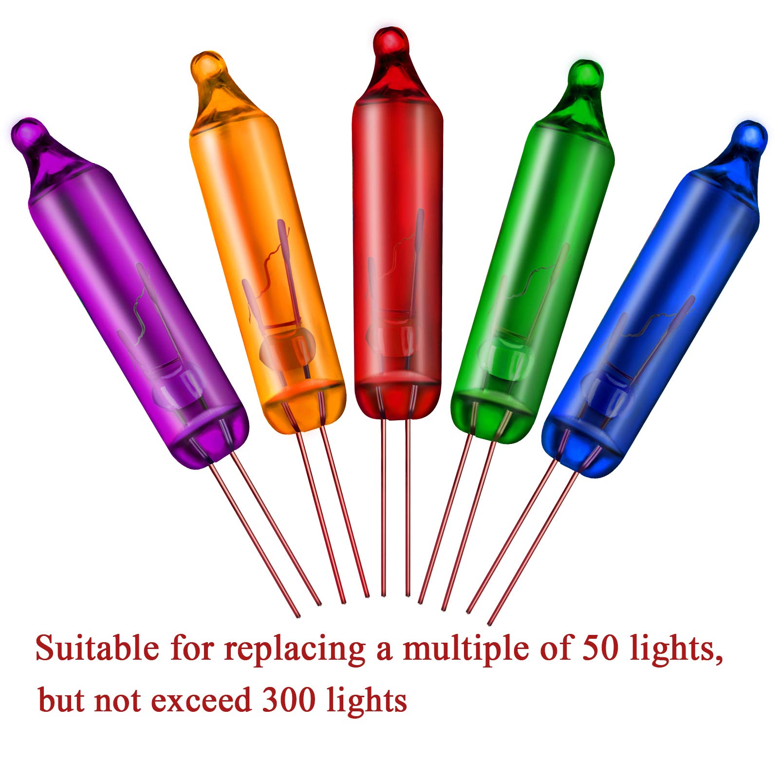 Ruisita 240 Pieces Multi Color Mini Christmas 2.5 Volt Replacement Light Bulbs for Christmas Trees Decorations