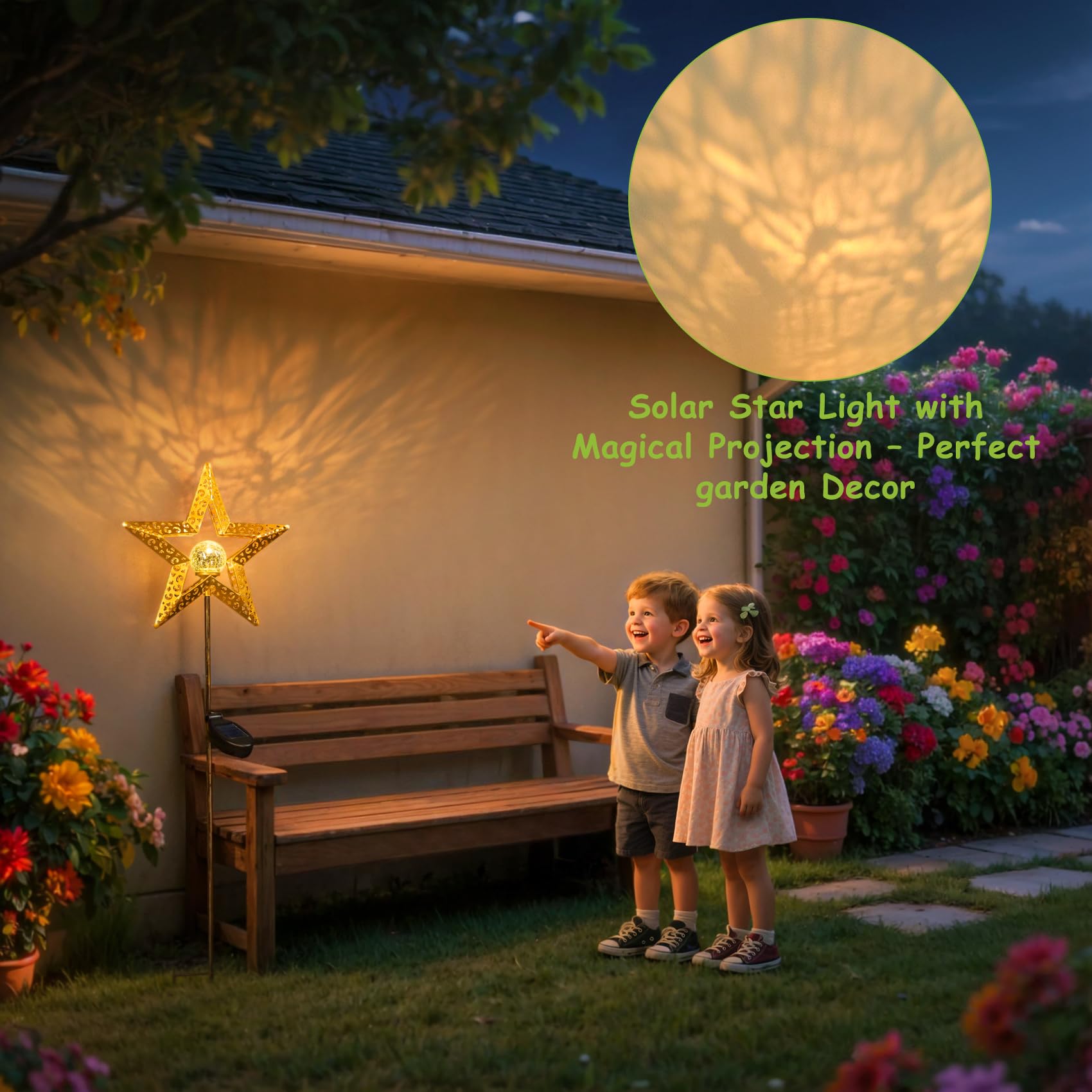 Star Solar Lights Garden Outdoor Decor Waterproof Metal Solar Stakes Lights For Patio Yard Walkway Lawn Patio Garden Gifts