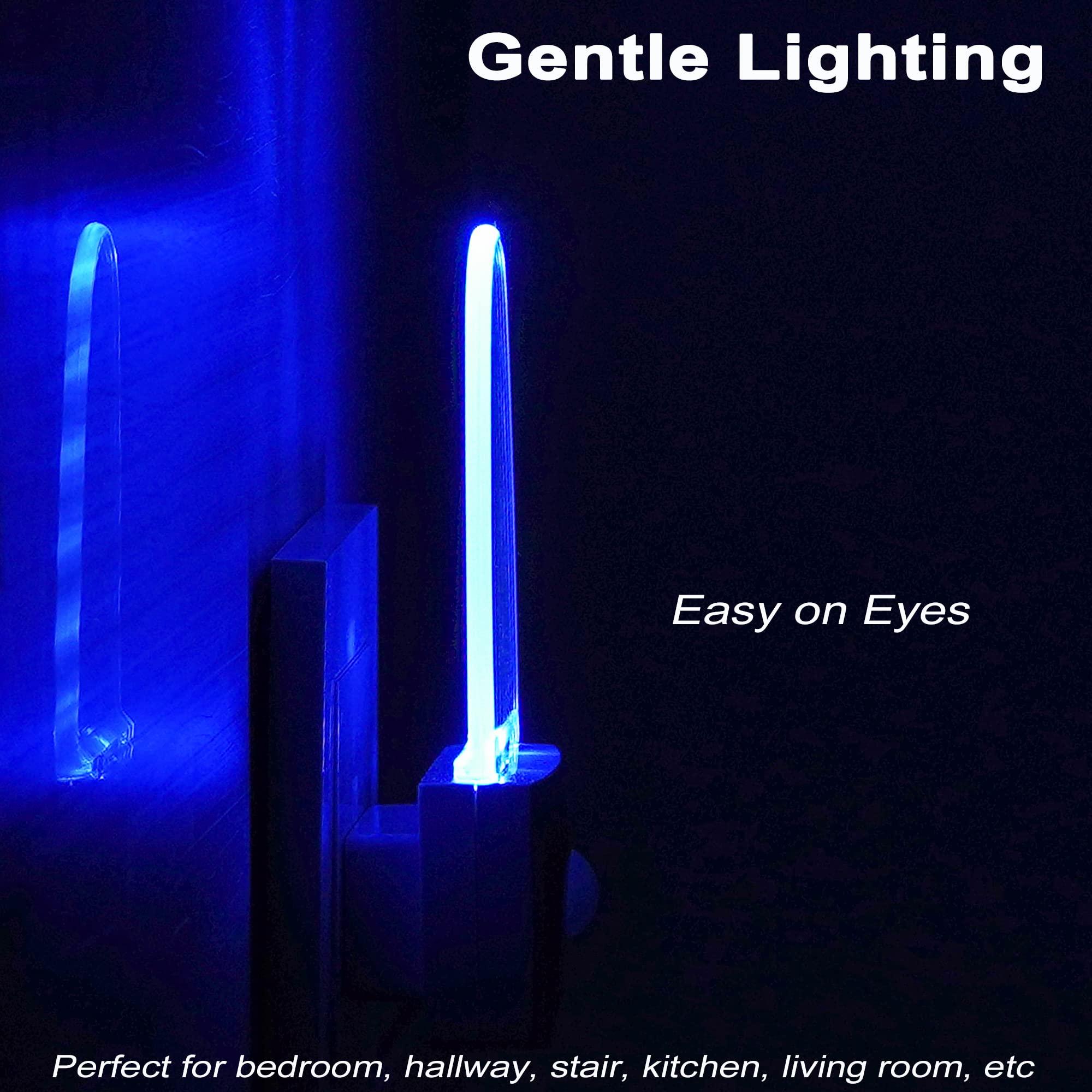 Greenic Blue Motion Sensor Night Light Plug In 2 Pack, 0.5W Led Motion Detector Night Light Lamp, Automatic Motion Activated Nig