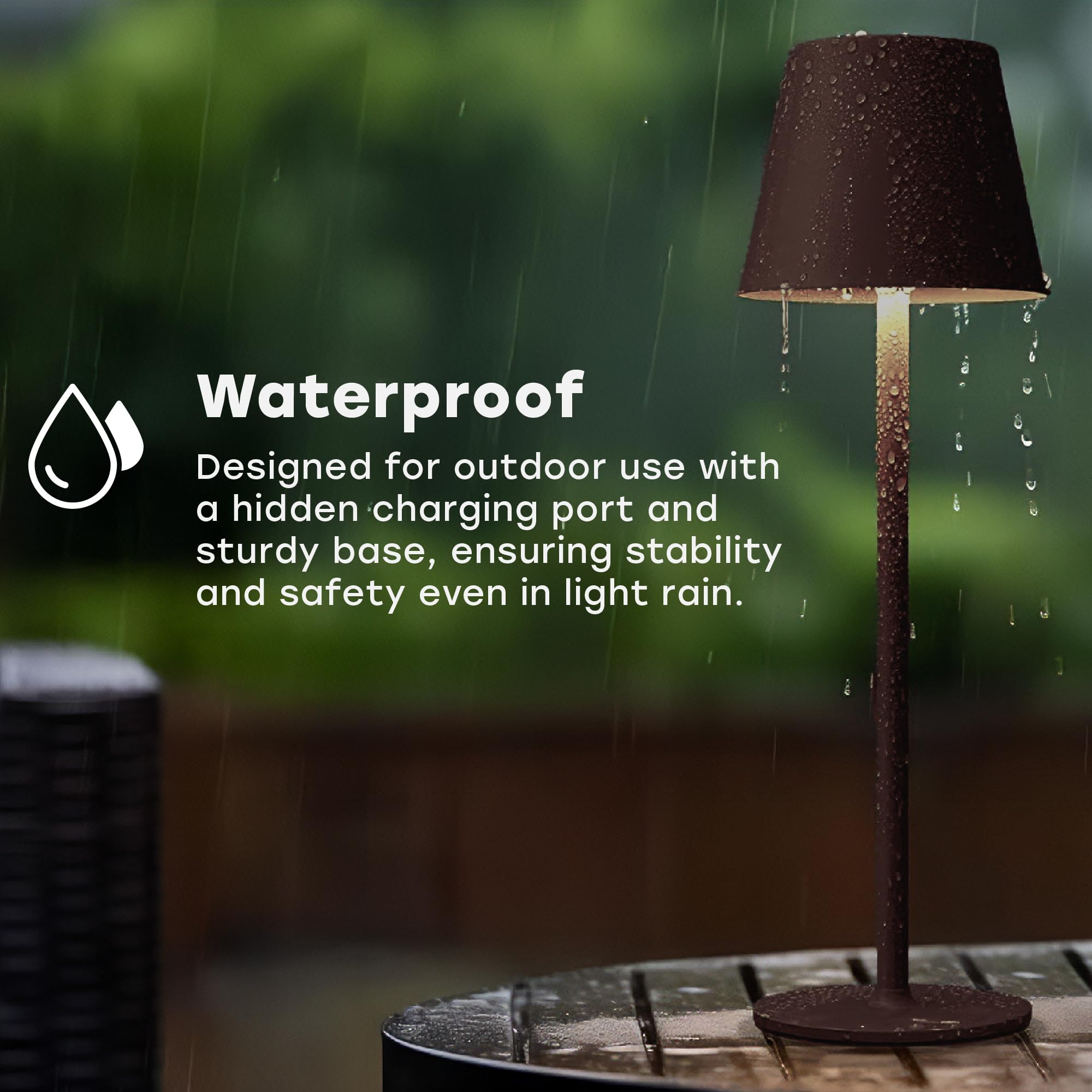CASABOLA Cordless Table Lamp, Portable LED, 5200mAh Battery, 3 Color Dimming, 4.5inD x 4.2inW x 15inH, Coffee