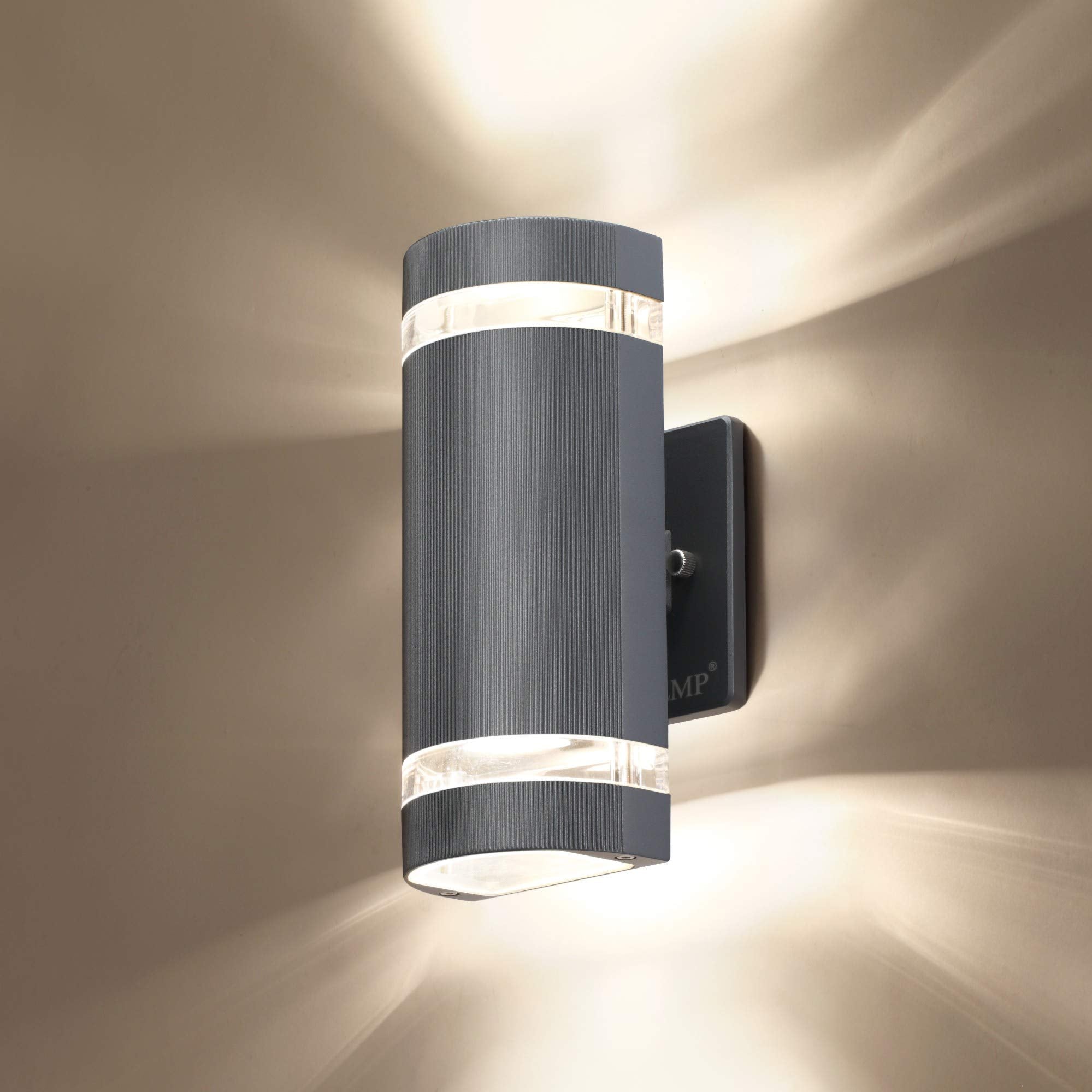 LMP LED Outdoor Wall Light, Aluminum, 3000K, 5W, Waterproof, Gray, 1 Pack, Model ZY-