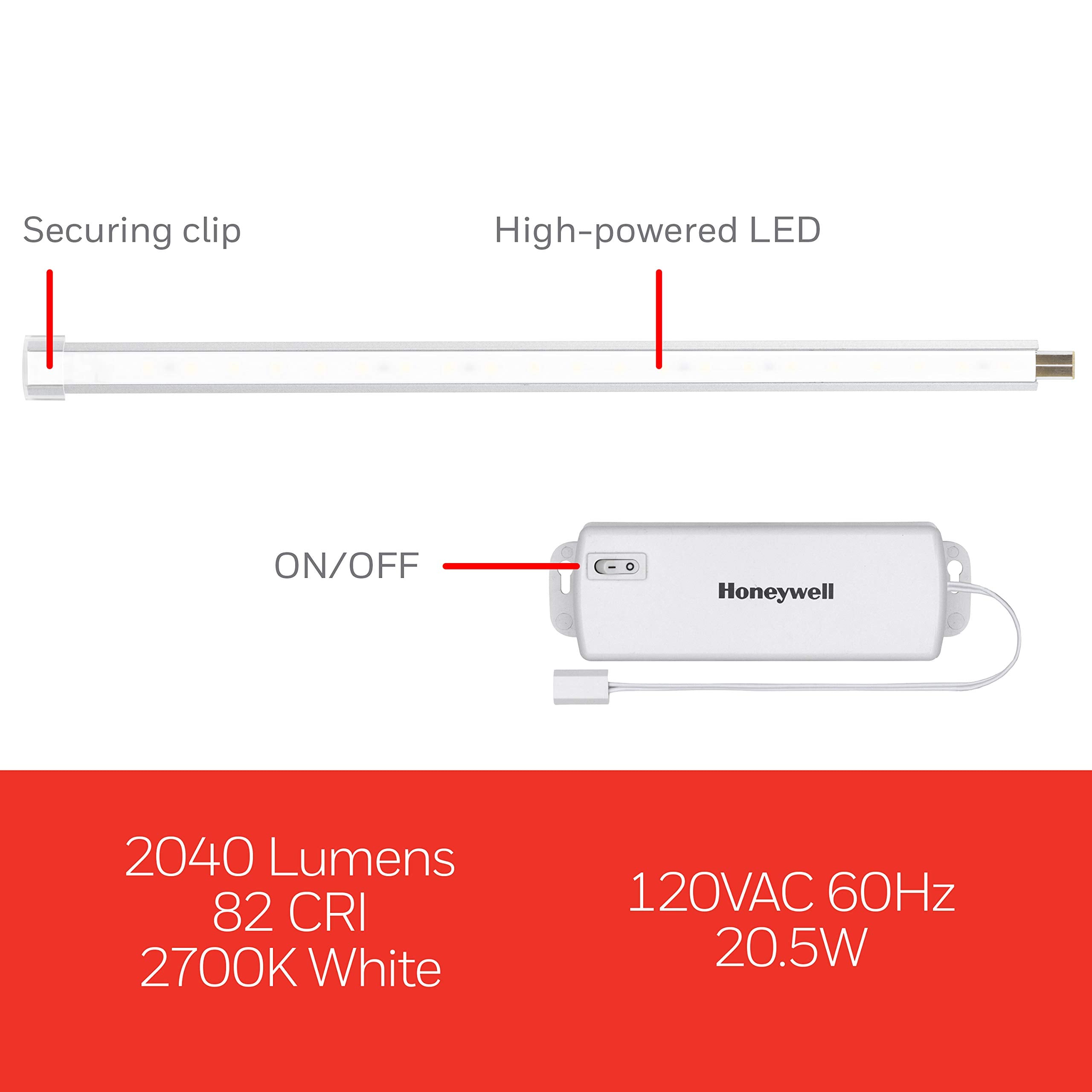 Ultrapro 10In. Linkable Led Strip Lights, 6 Pack, 1650 Lumens, Warm White, Under Cabinet Lighting