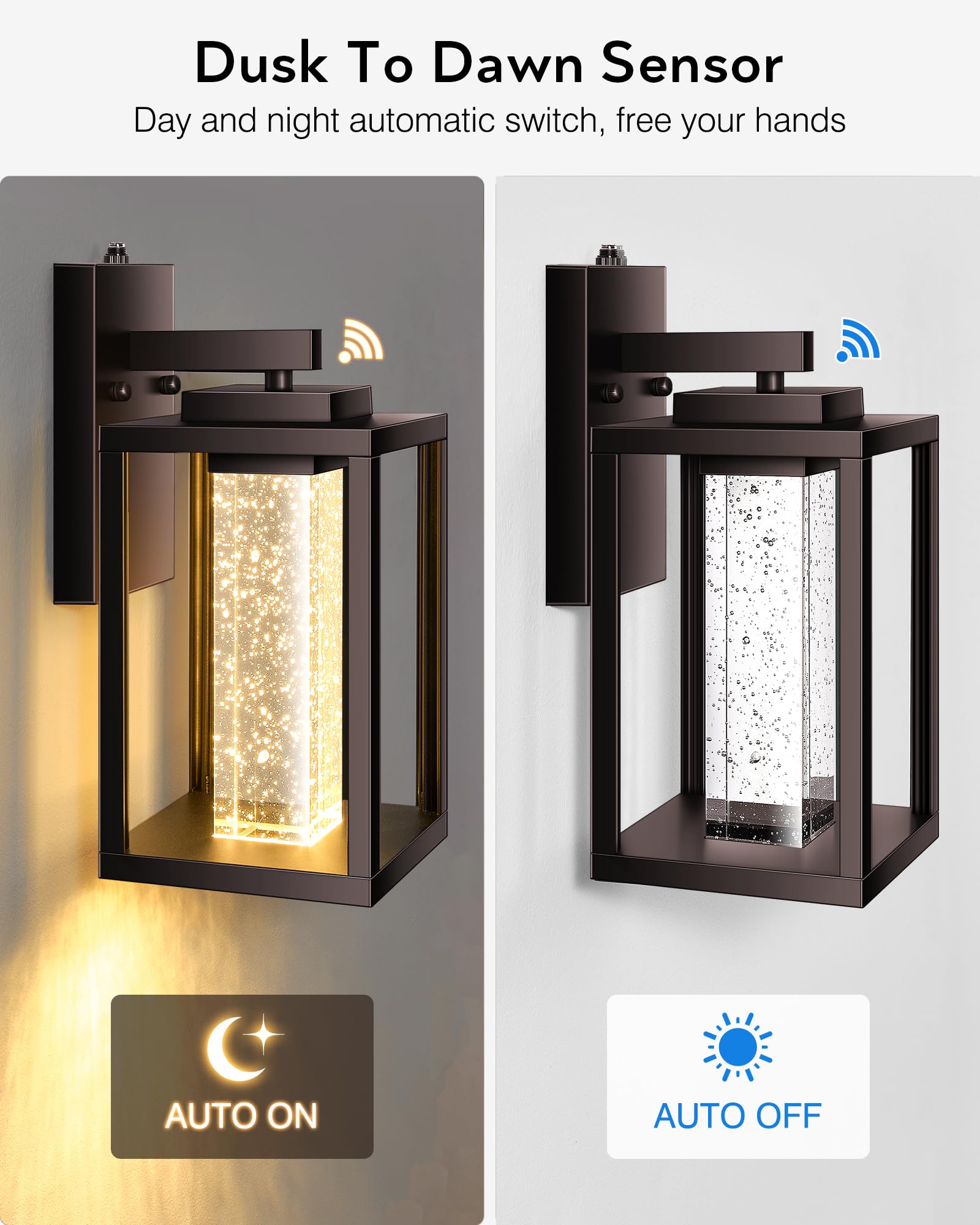 Vianis 2 Pack Porch Lights Outdoor, Oil Rubbed Bronze Dawn To Dusk Exterior Lighting Fixtures For House, Farmhouse Outdoor Garag